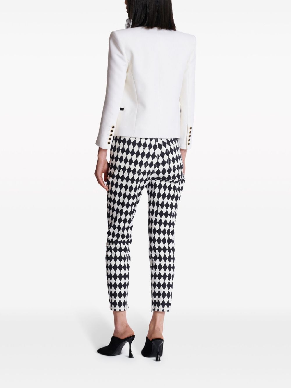 open-front wool blazer - 4