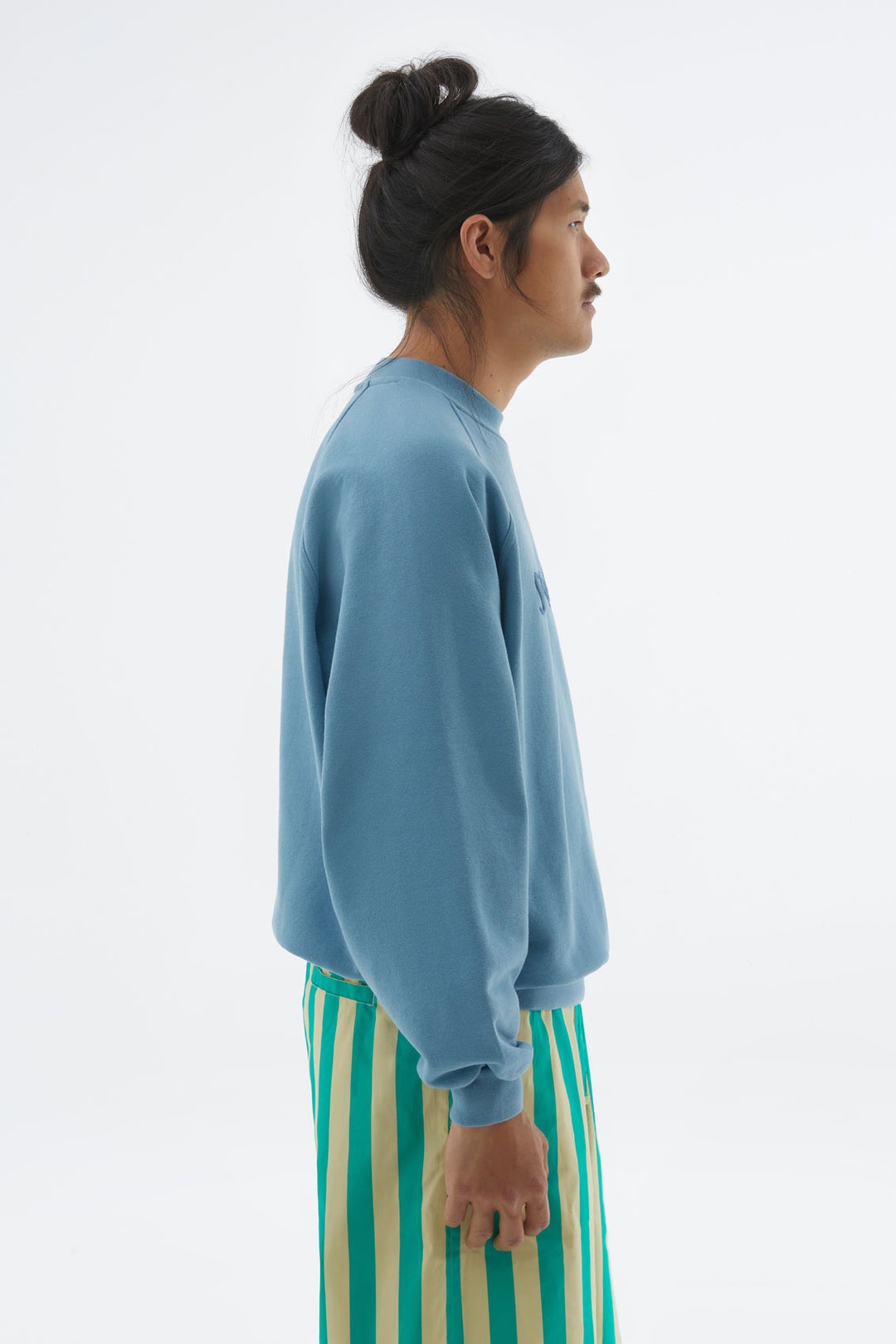 LIGHT BLUE SWEATSHIRT WITH EMBROIDERED LOGO - 6