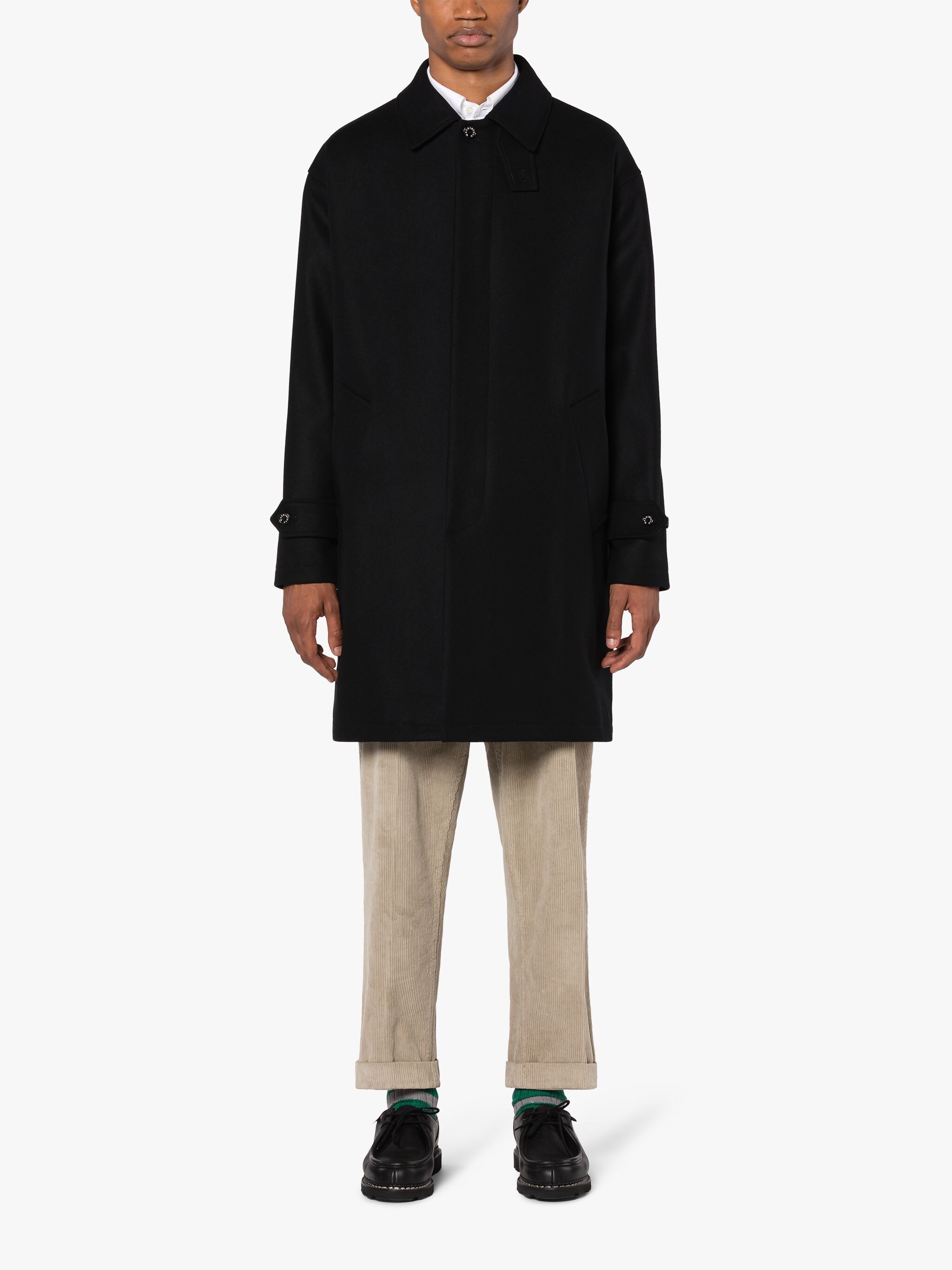 SOHO BLACK WOOL OVERCOAT - 3