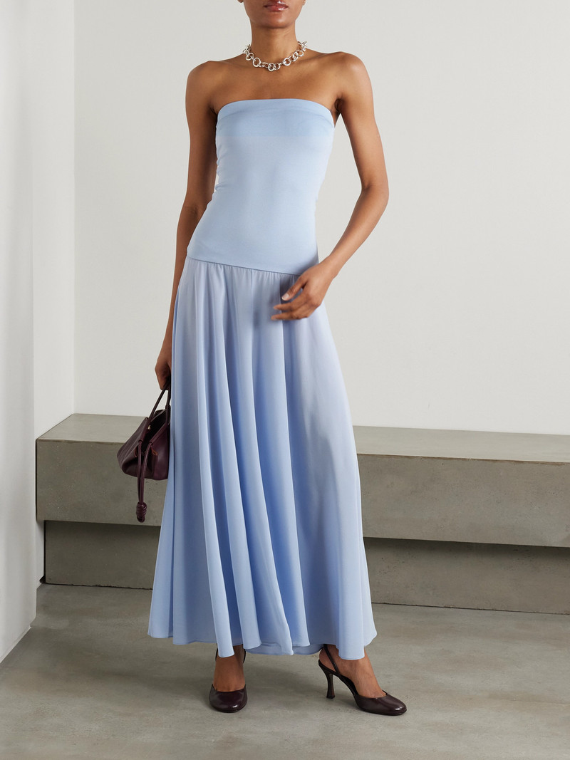 ESSE Studios Illi Strapless Stretch-knit And Silk-crepe Maxi Dress outlook