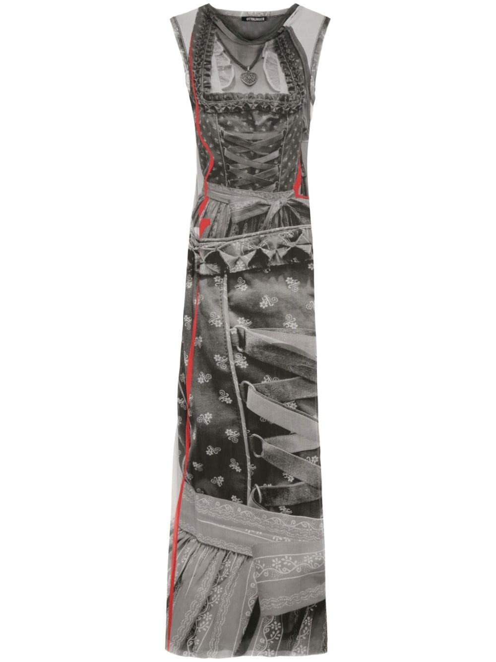 MESH MAXI DRESS (DIRNDL PRINT) - 1