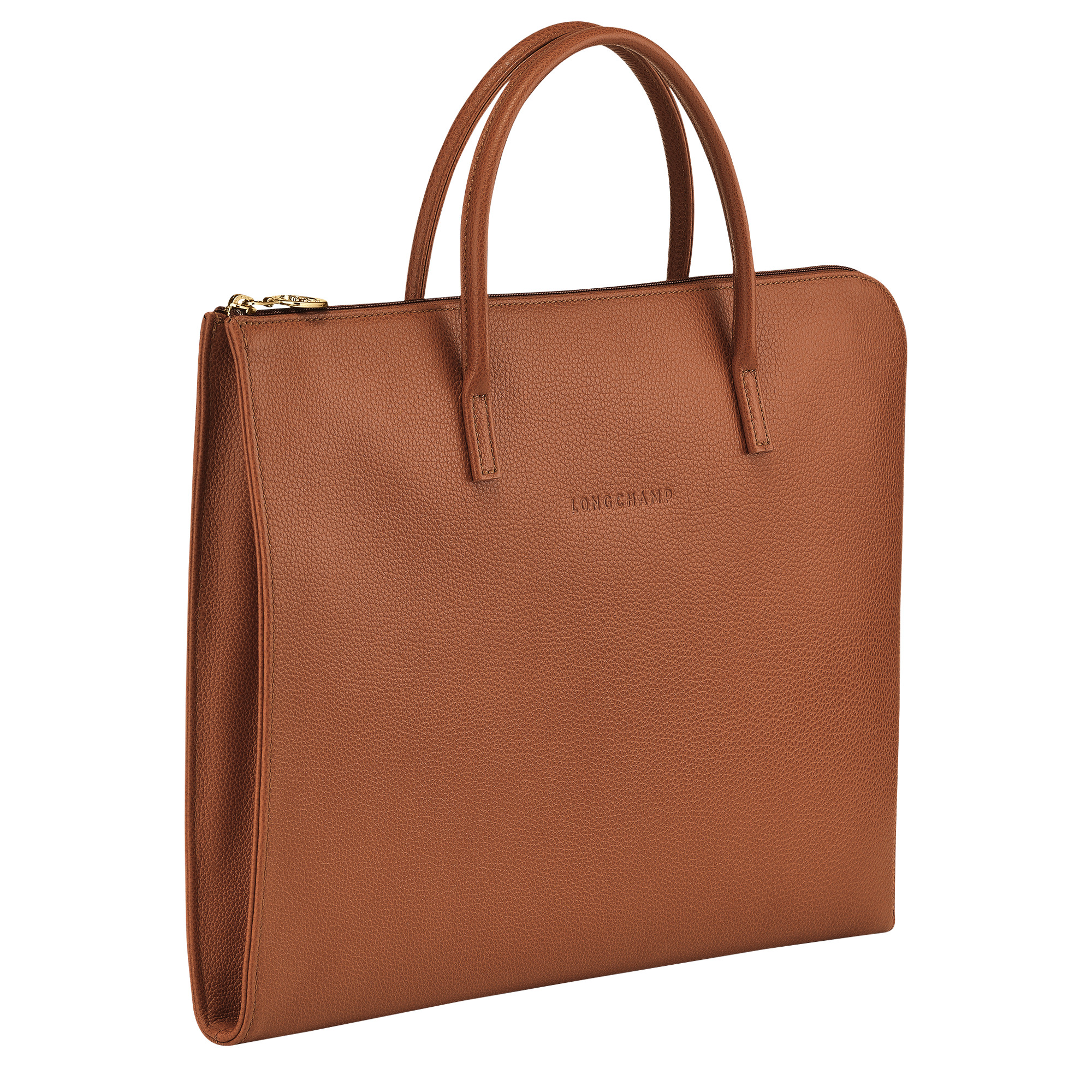 Le Foulonné S Briefcase Caramel - Leather - 3