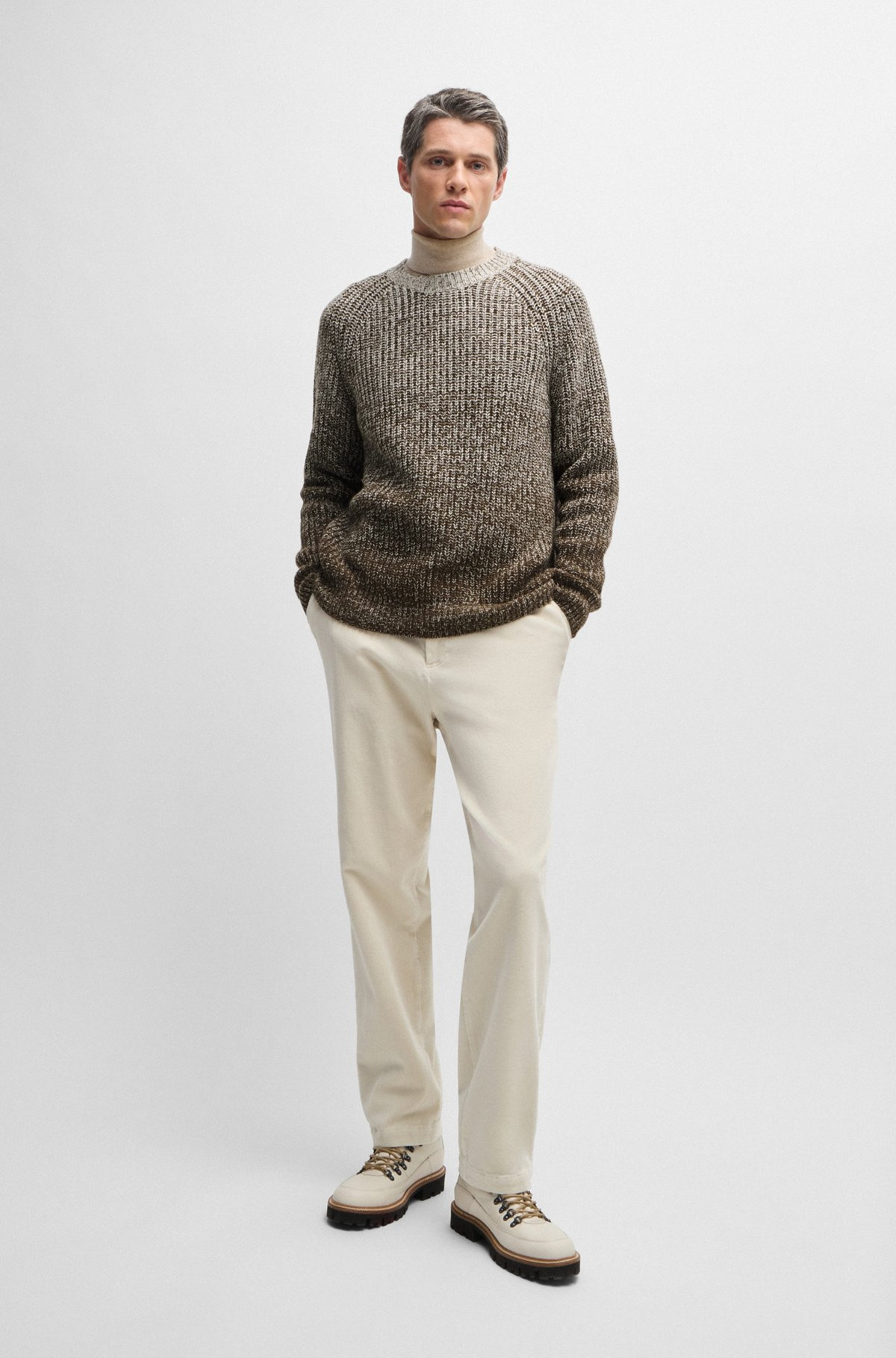 REGULAR-FIT SWEATER WITH DEGRADÉ KNIT - 4