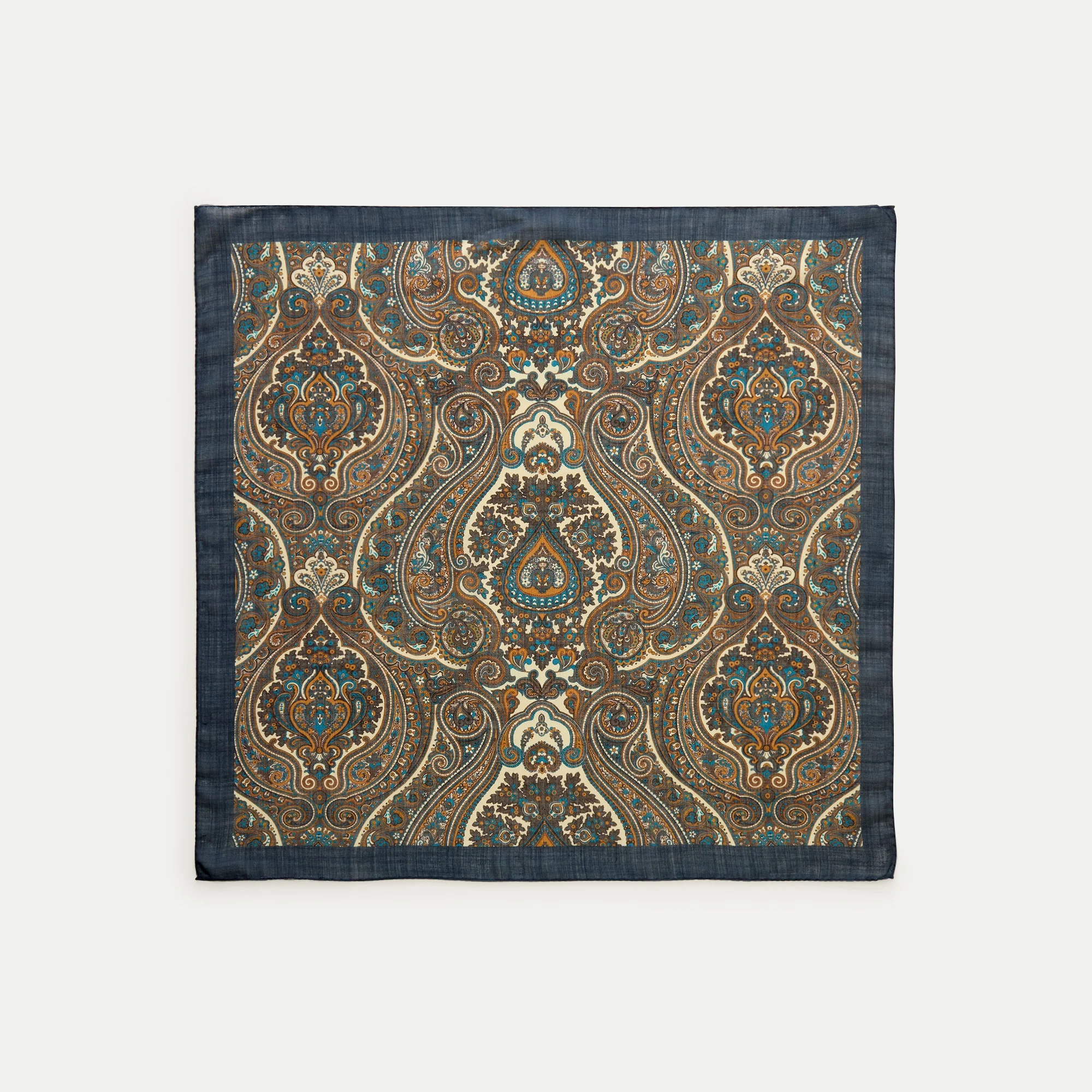 Italian wool-silk blend neckerchief in print - 1