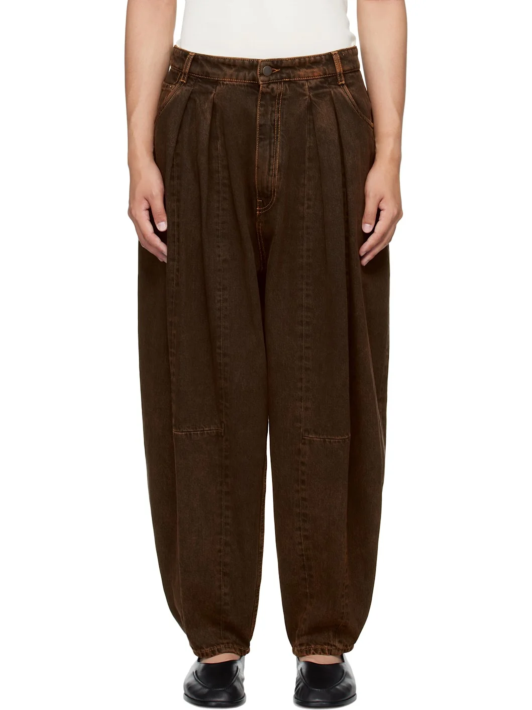 Brown Denim Jeans - 1