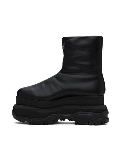 sacai Black Padded Wedge Boots outlook