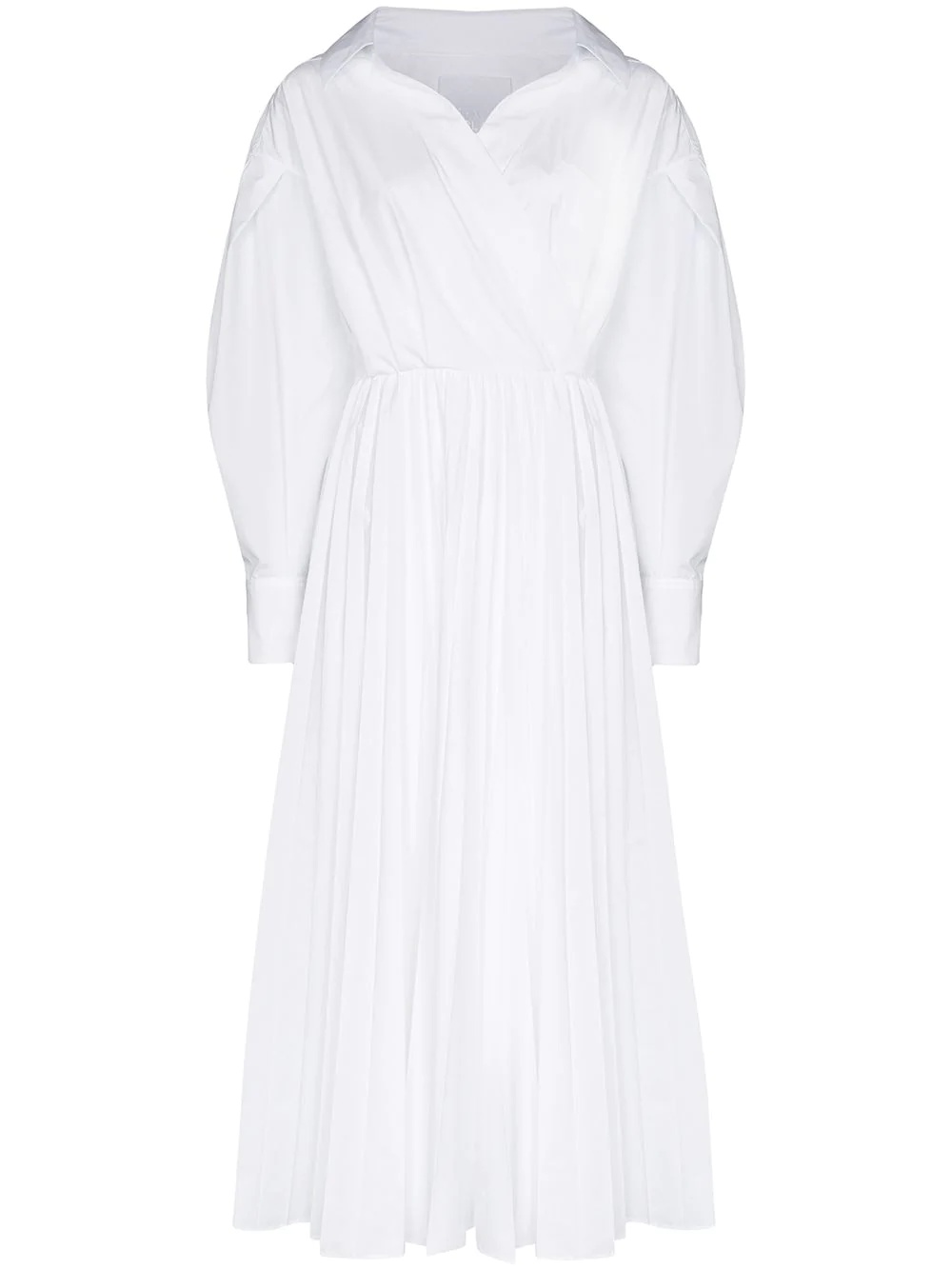 wrap pleated shirt dress - 1