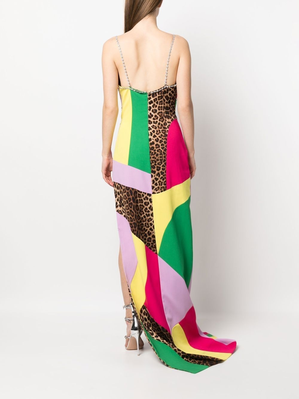rainbow-patchwork long dress - 4