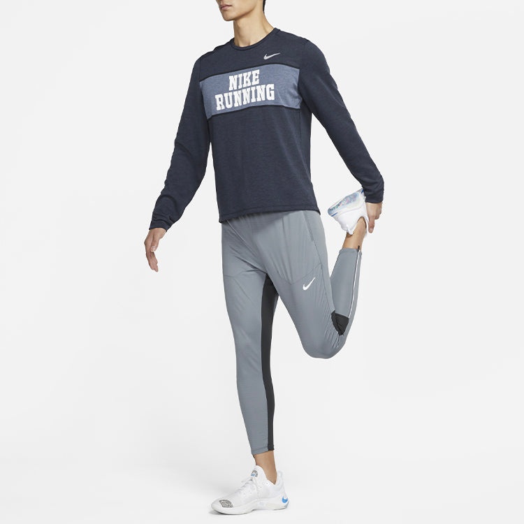 Nike MENS Dri-FIT Heritage Running Sports Printed Crew Neck Blue Dark blue DA3052-011 - 3