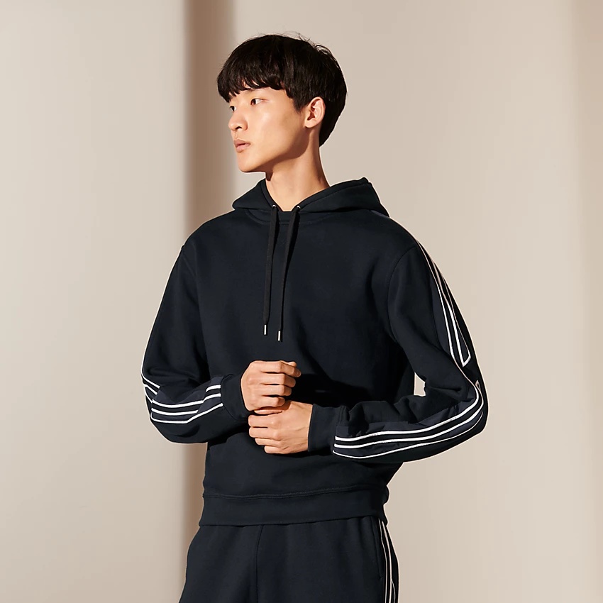 "Run H" bicolor hooded sweater - 2