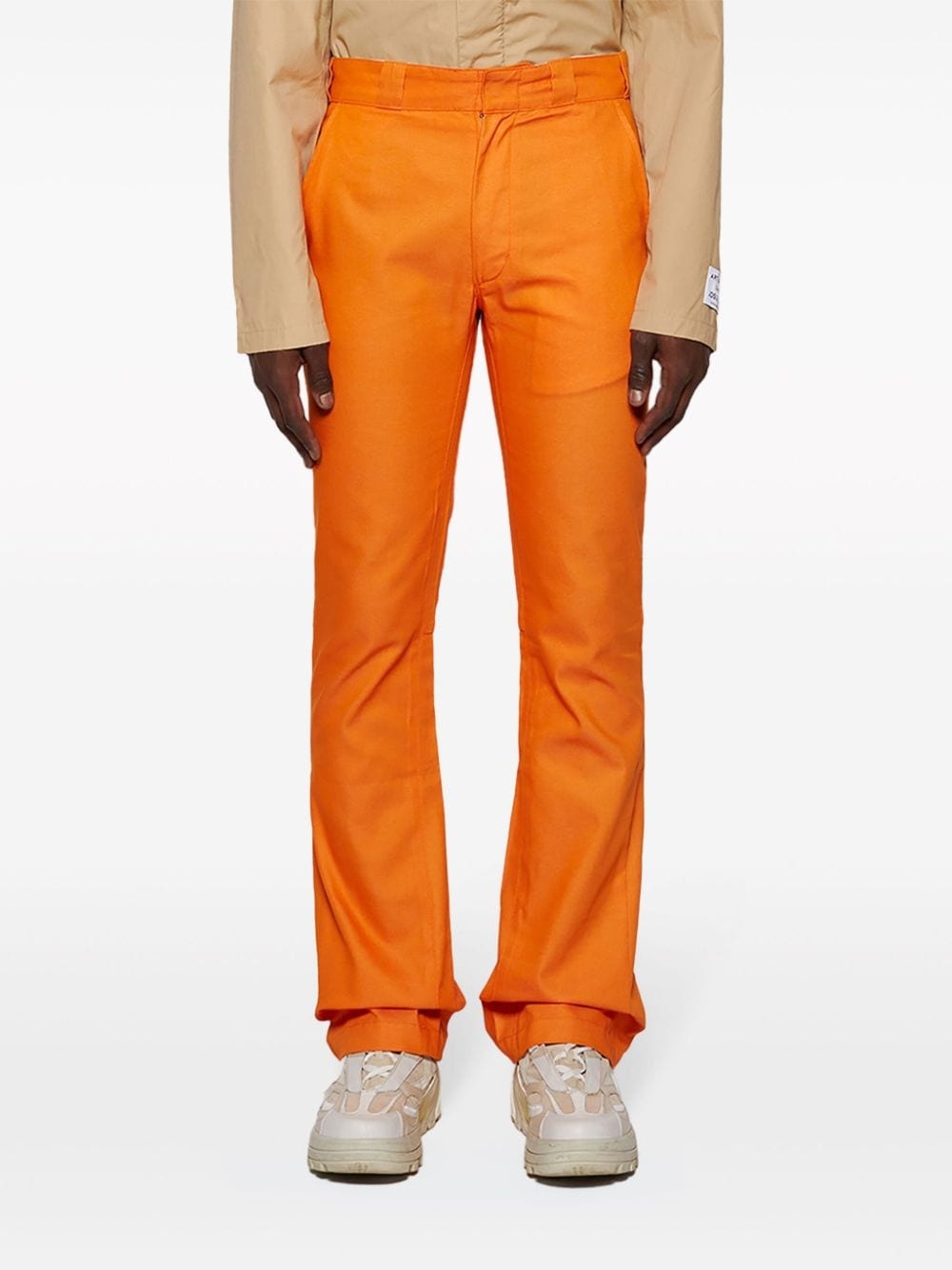 cotton-twill flared chinos - 3