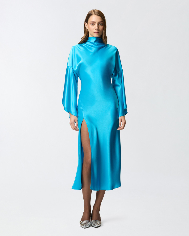 LONG, FLUID SATIN DRESS 3