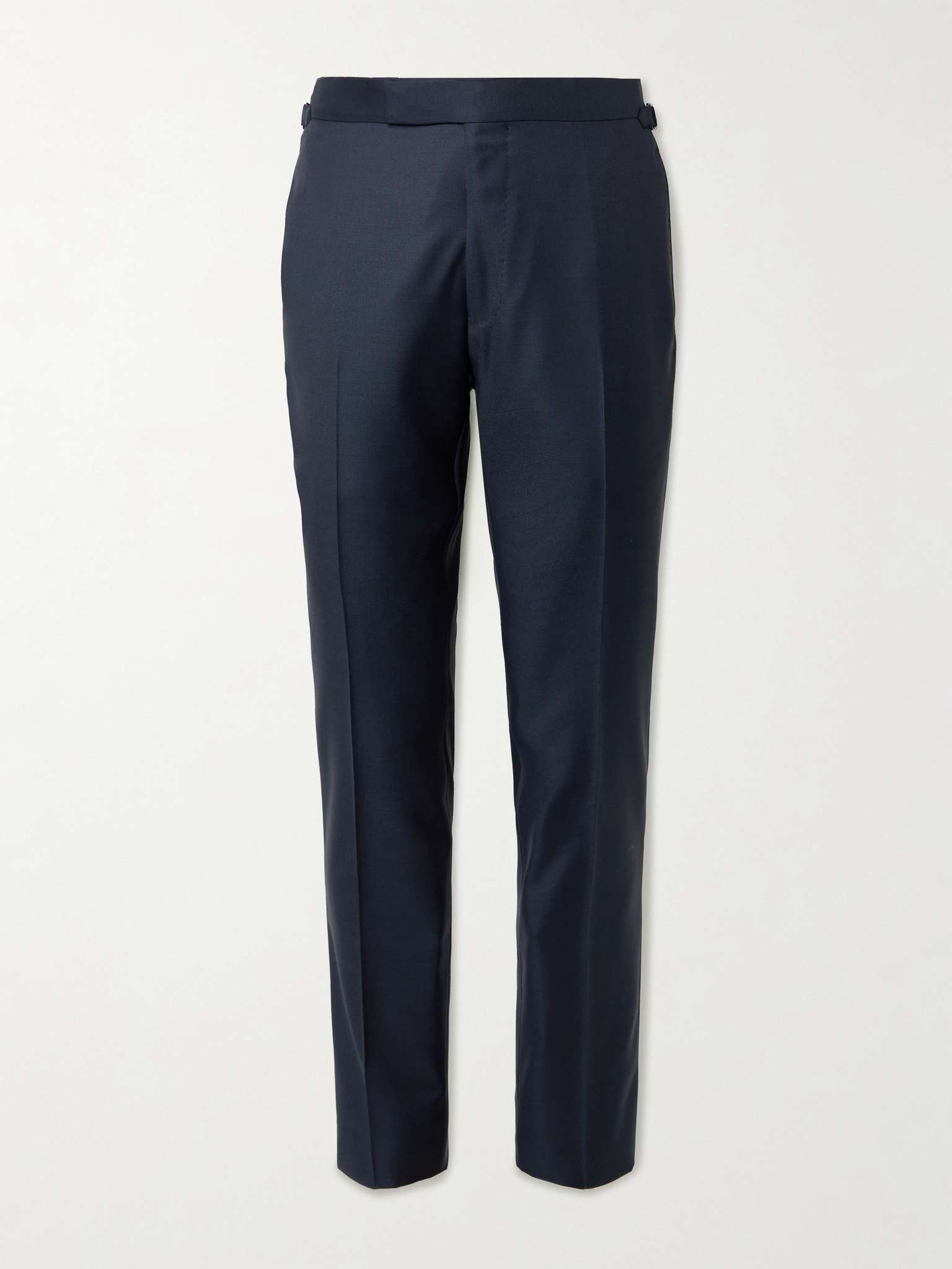 Shelton Straight-Leg Sharkskin Wool Trousers - 1