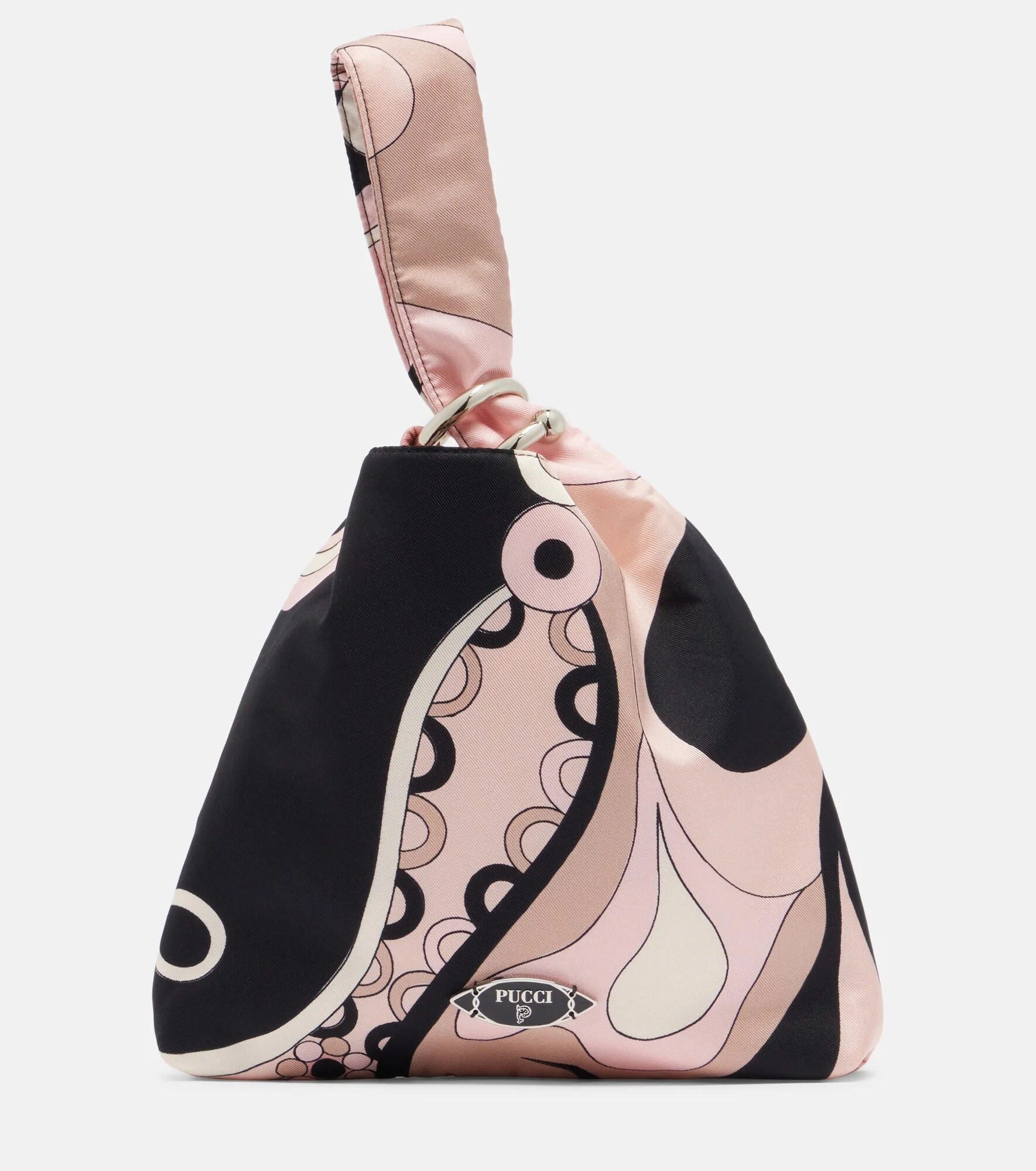 Emilio Orchidee silk twill top-handle bag - 1