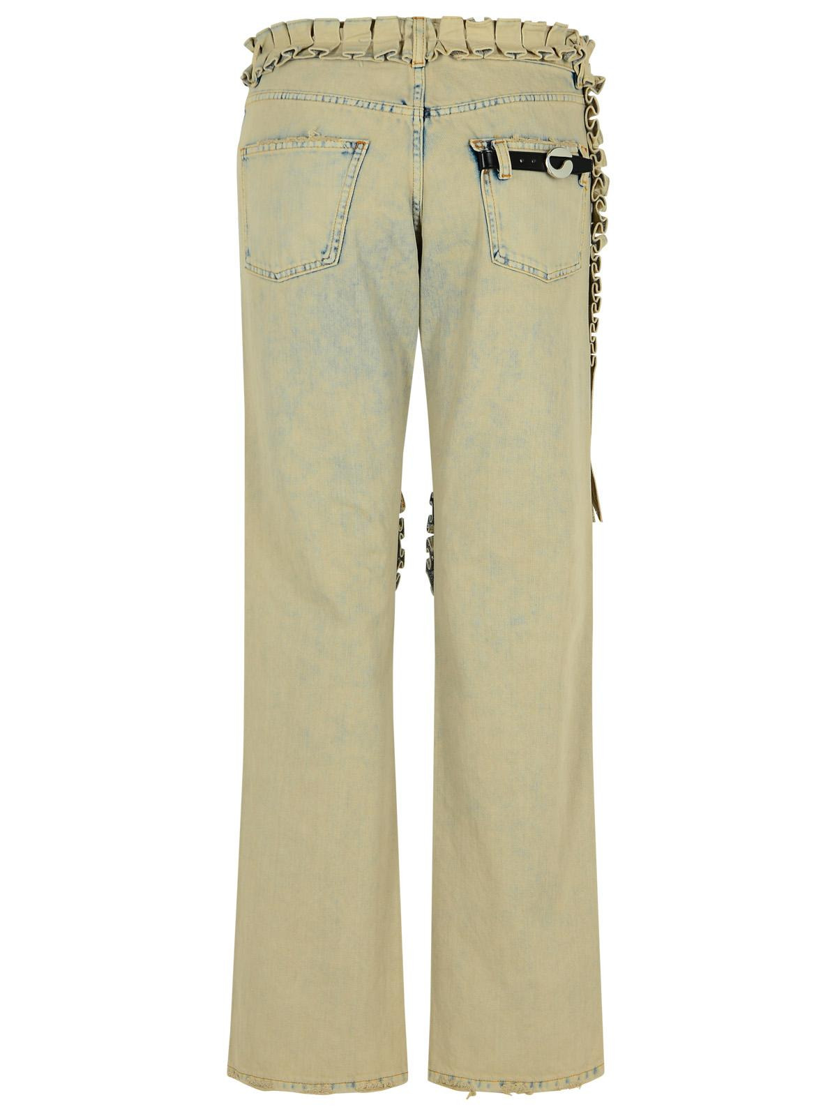 Coperni 'Ruffled' Grey Cotton Jeans Women - 3