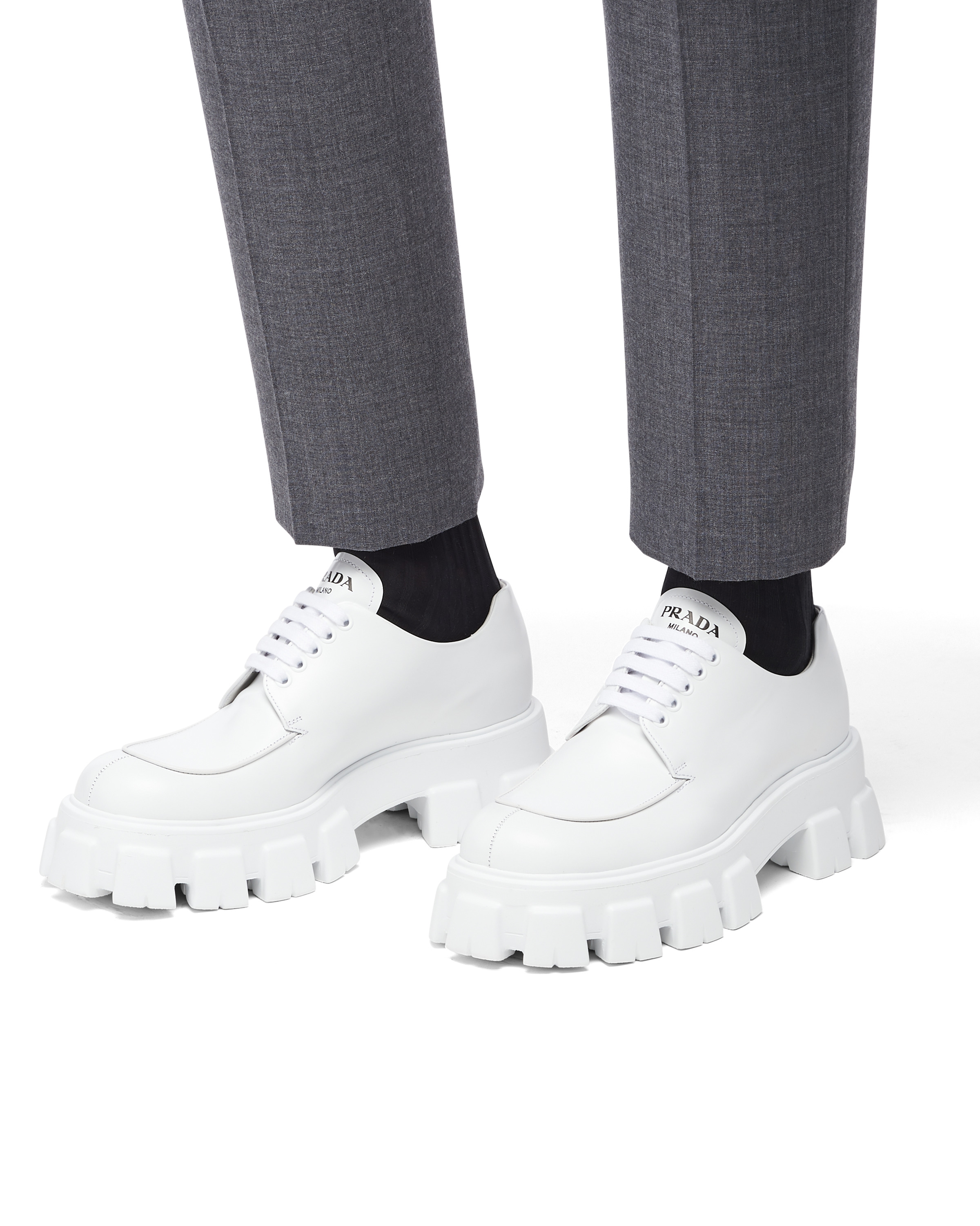 Monolith brushed leather lace-up shoes - 3