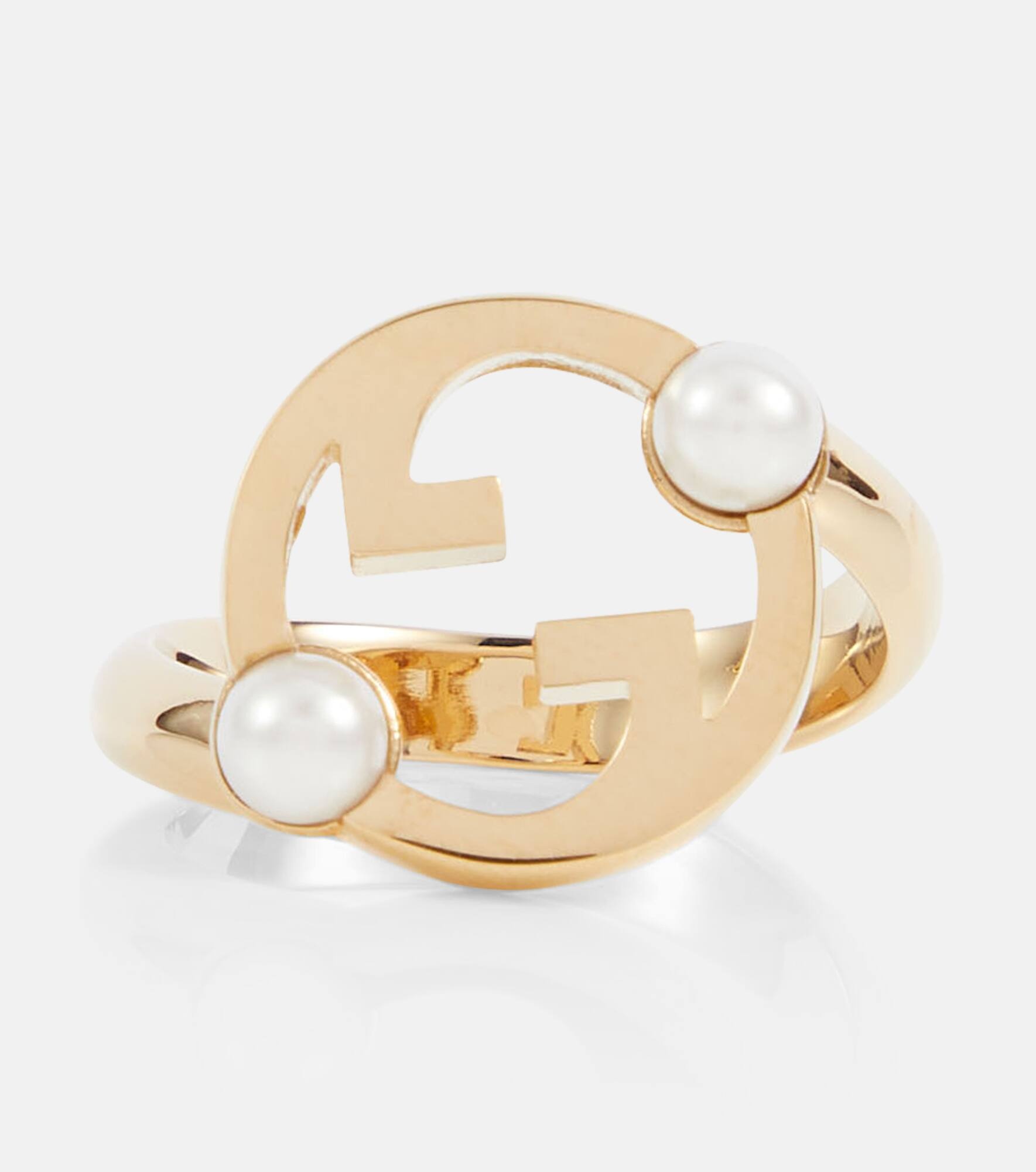 Blondie Interlocking G faux pearl ring - 1
