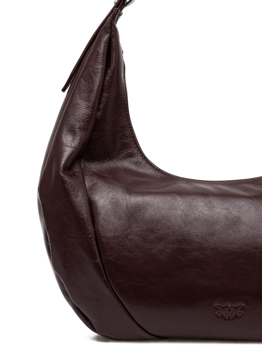 medium curved-shape leather shoulder bag - 3