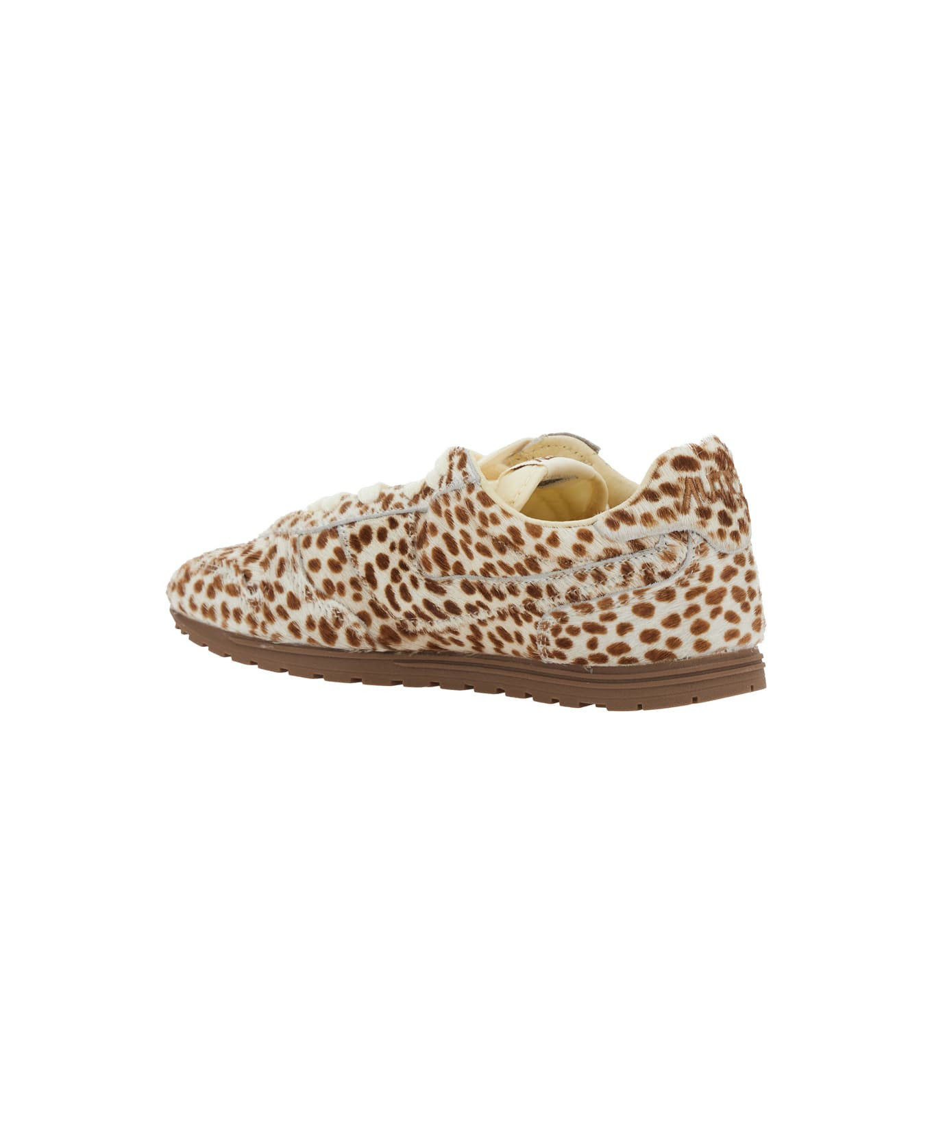 'windspin Low' Brown Sneaker With Logo On The Side And Animalier Motif In Suede Woman - 3