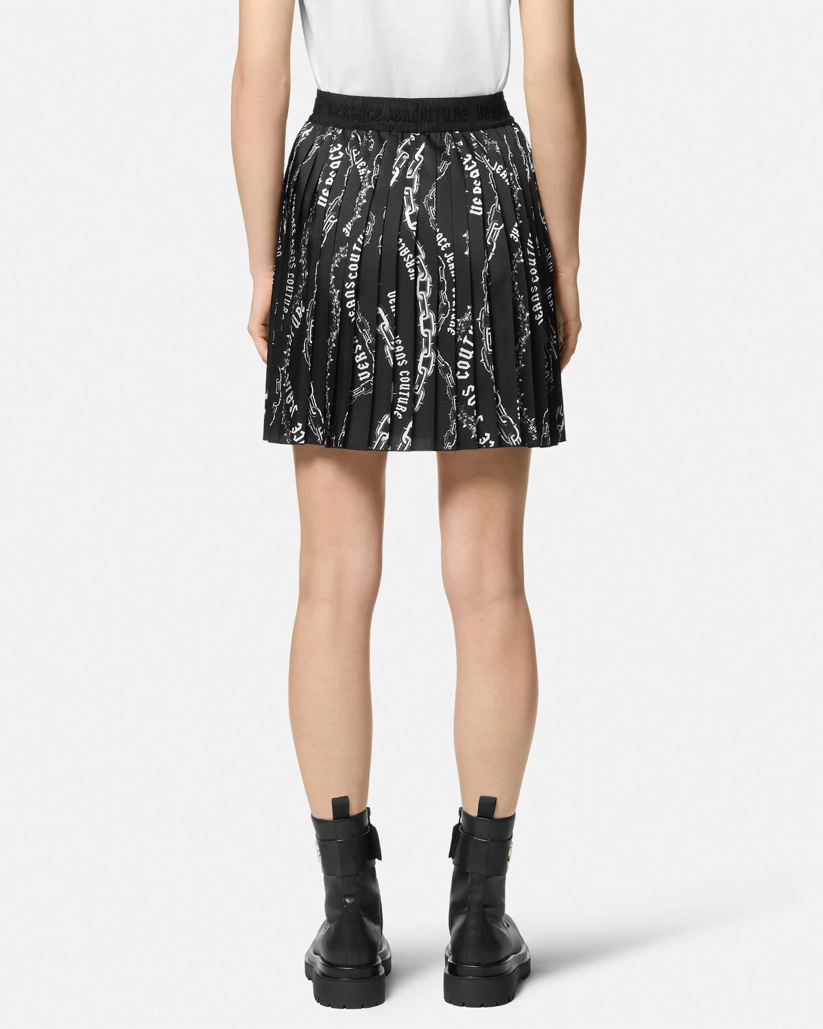 Chain Couture Pleated Mini Skirt - 5