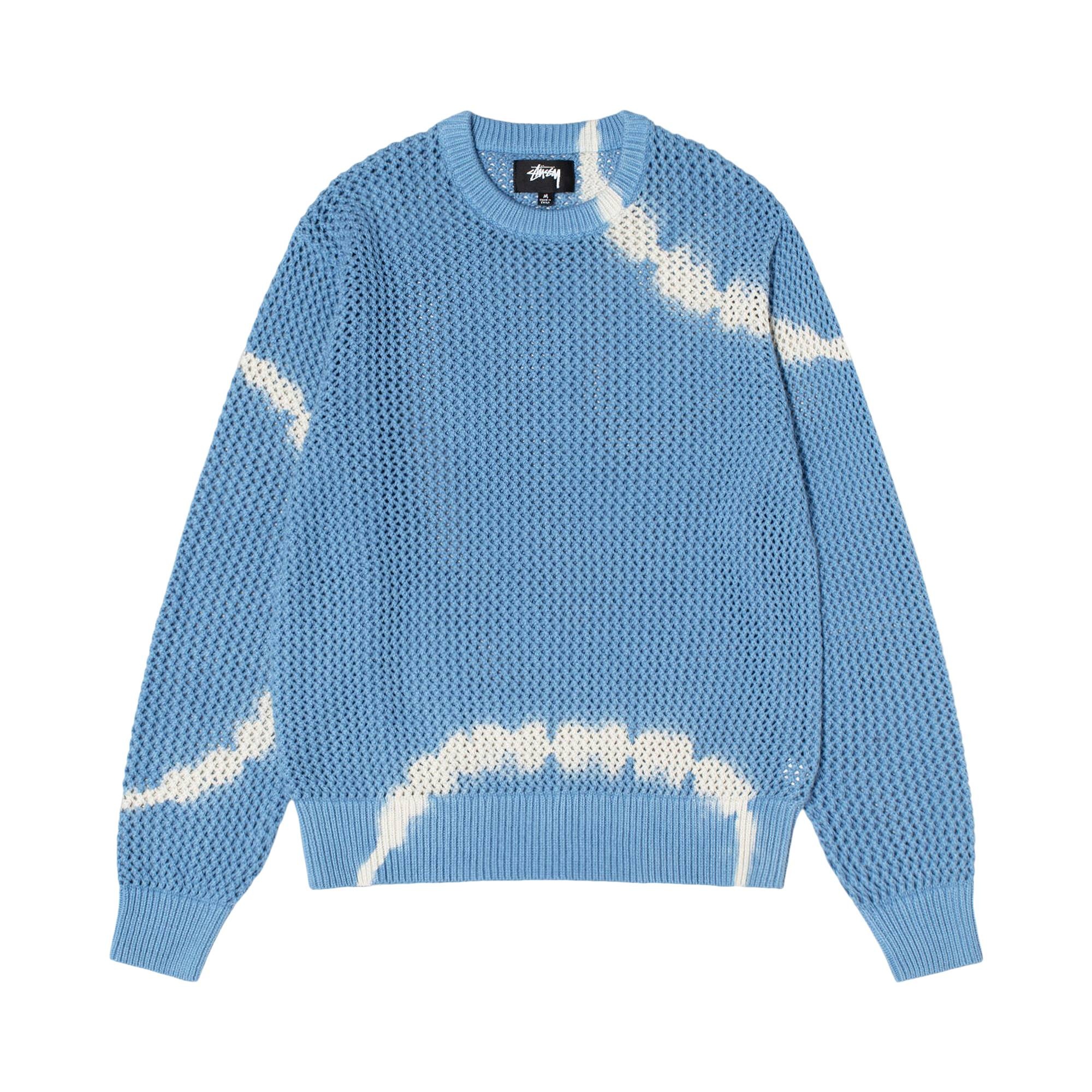 Stussy Pigment Dyed Loose Gauge Sweater 'Tie Dye Blue' - 1