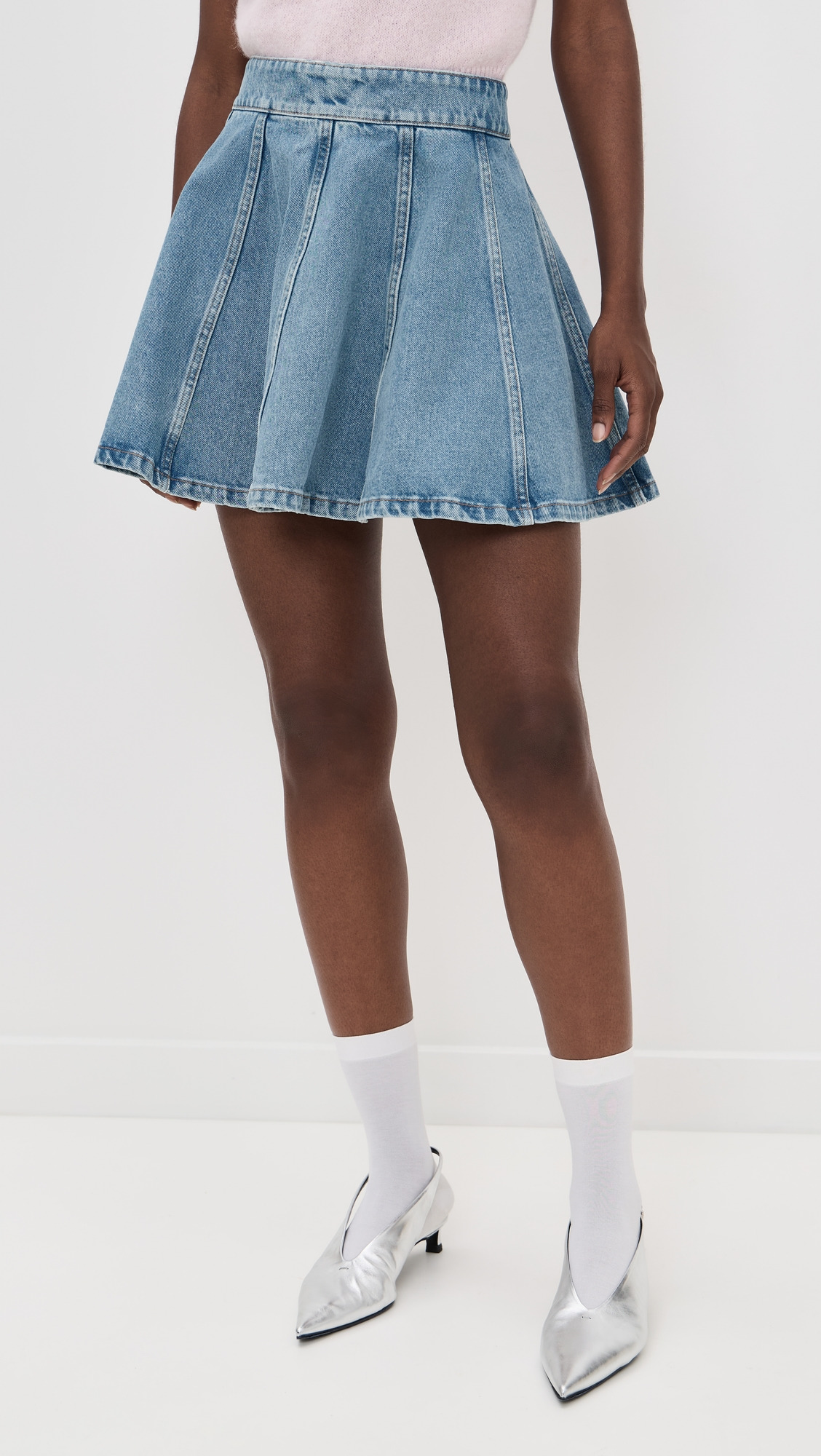 Denim Mini Skirt - 2