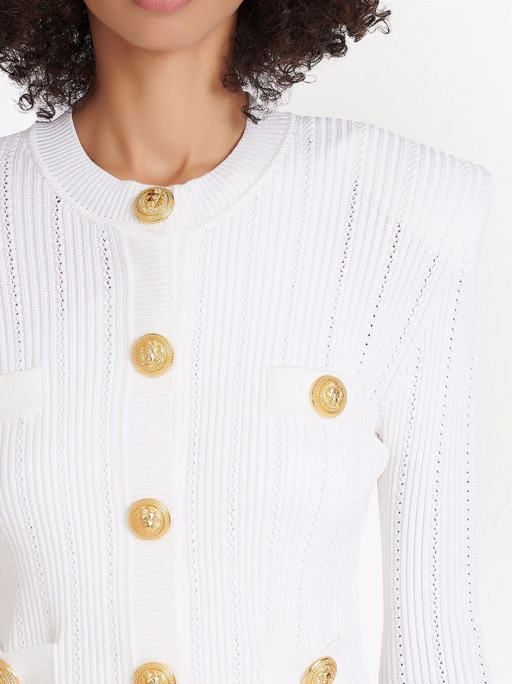 fine-knit button-fastening cardigan - 5