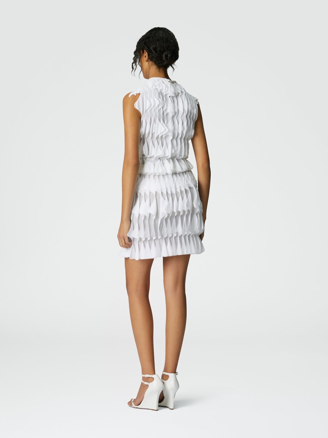 Short skirt with geometric tiers - 3