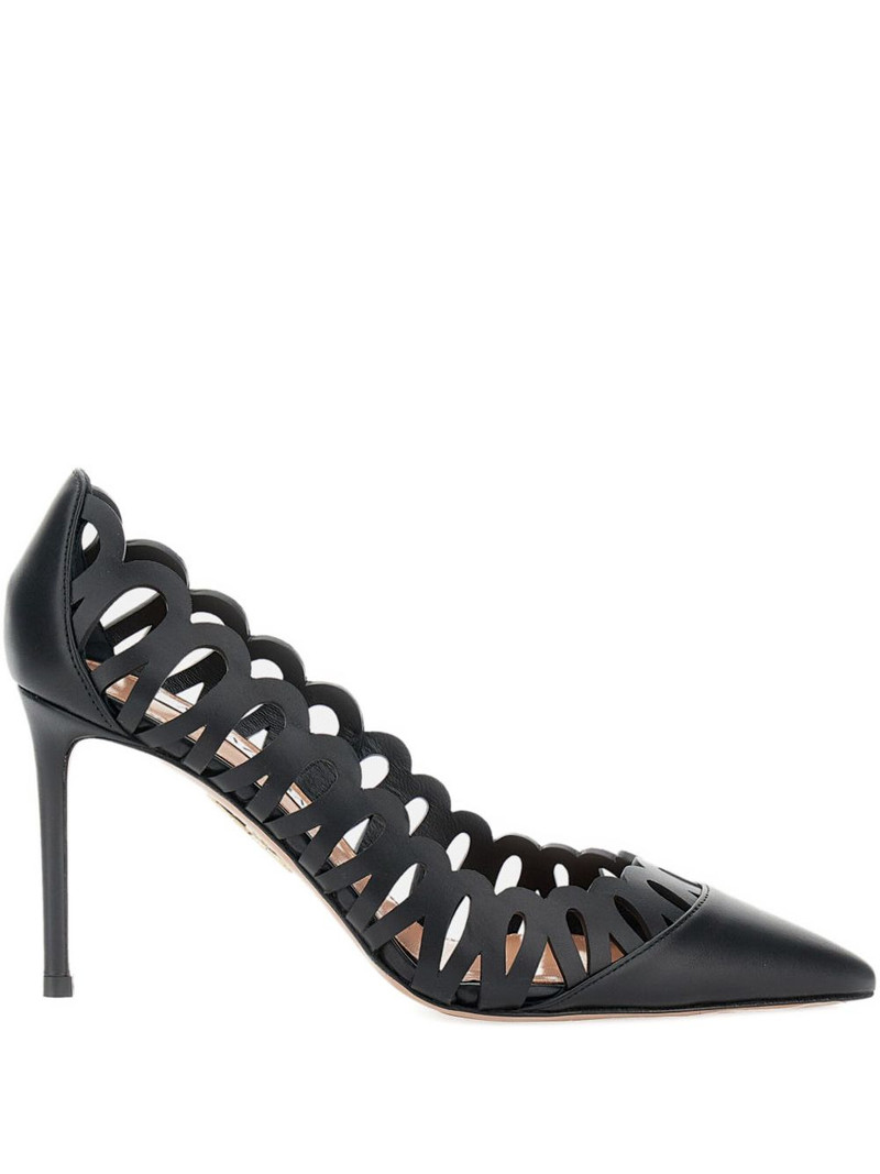 85mm perforated leather pumps 1