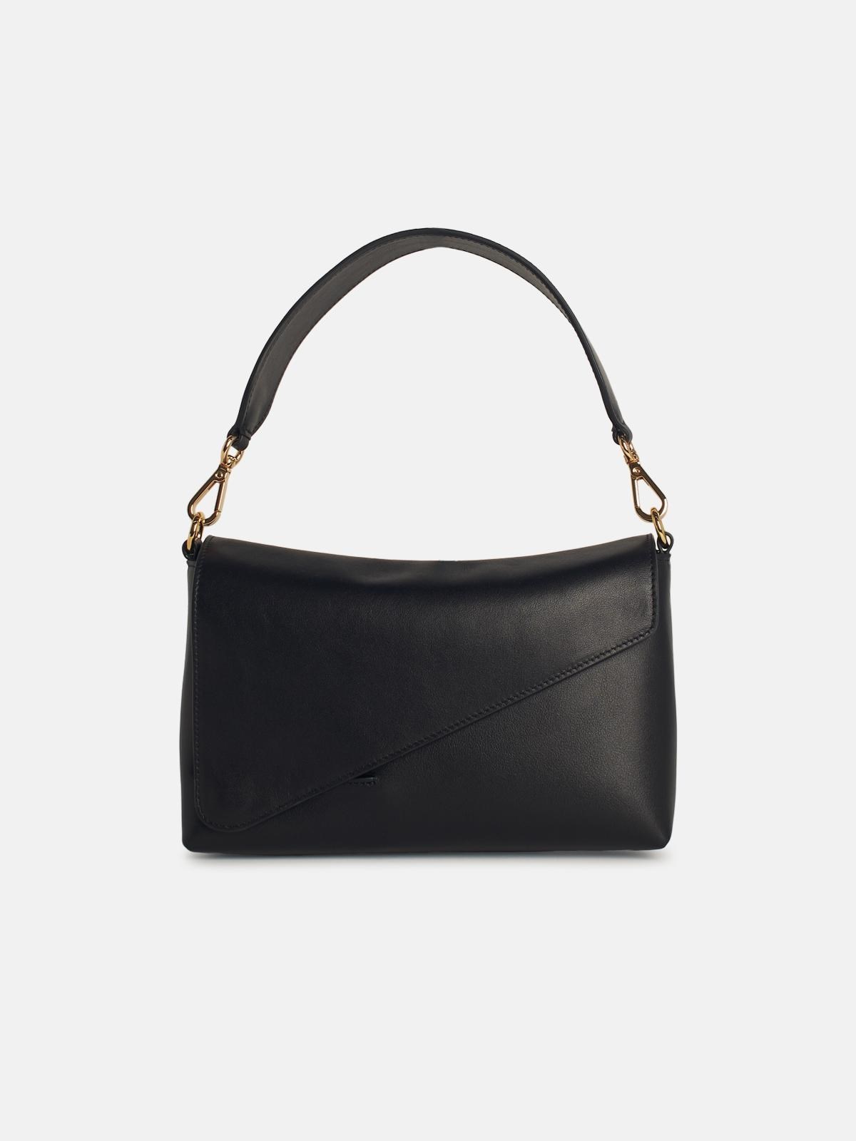 'OSCAR' BLACK LEATHER CROSSBODY BAG - 1