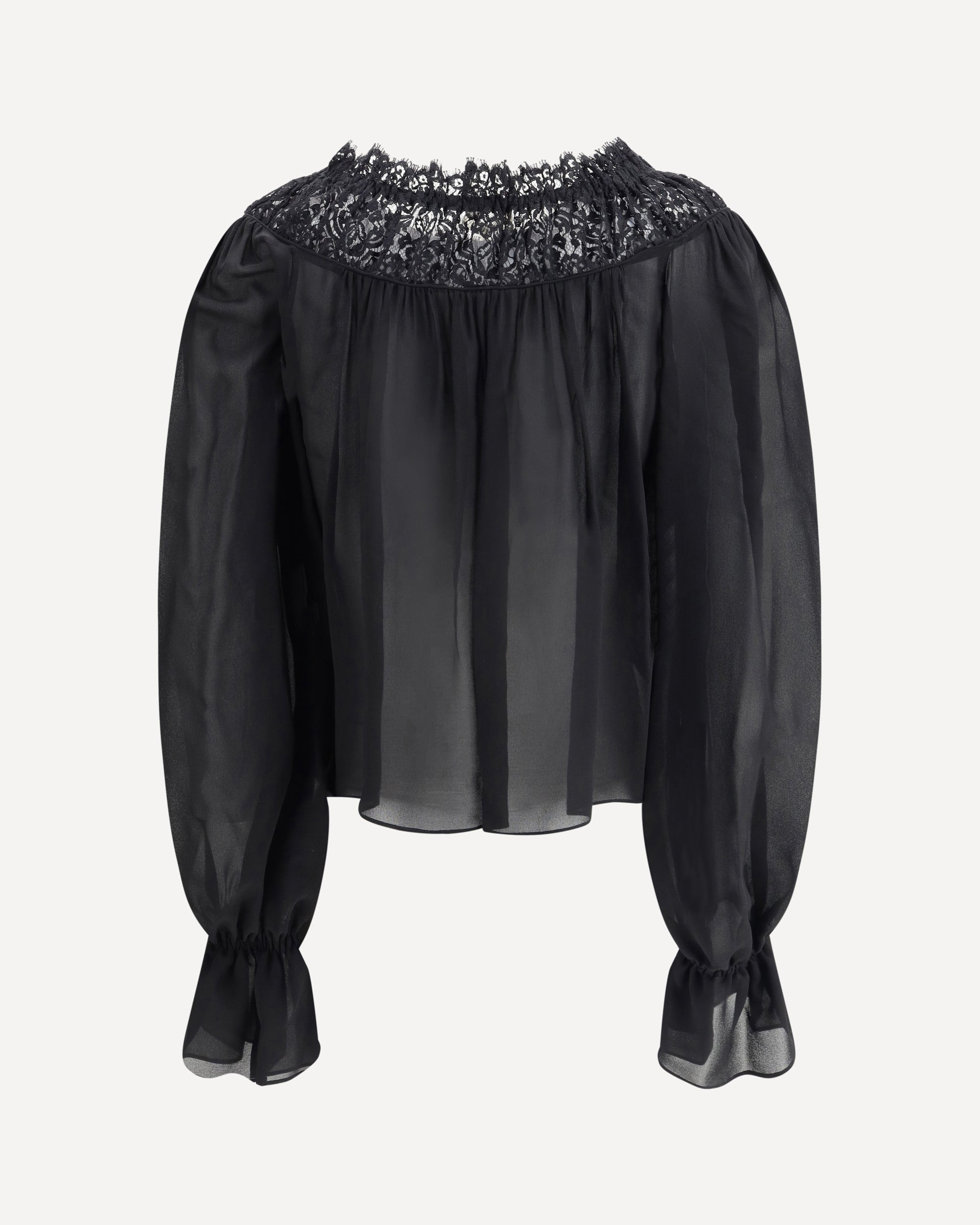 Silk georgette and lace Top - 2