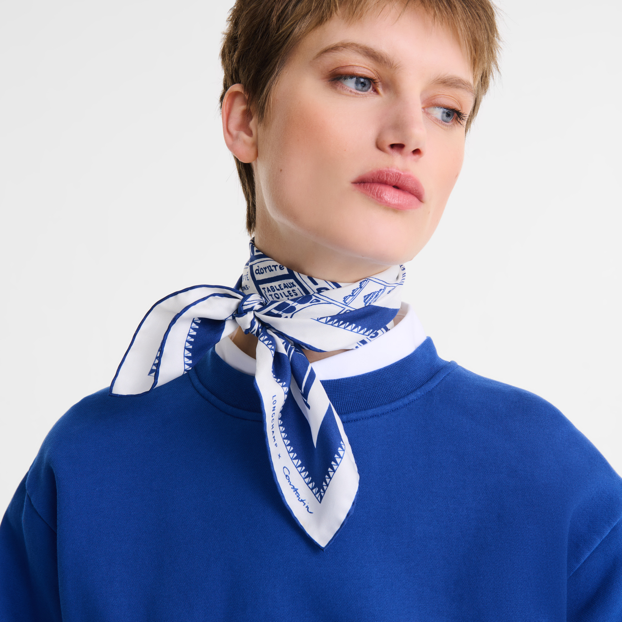 Les Artisans de Paris Silk scarf 70 Cobalt - OTHER - 2