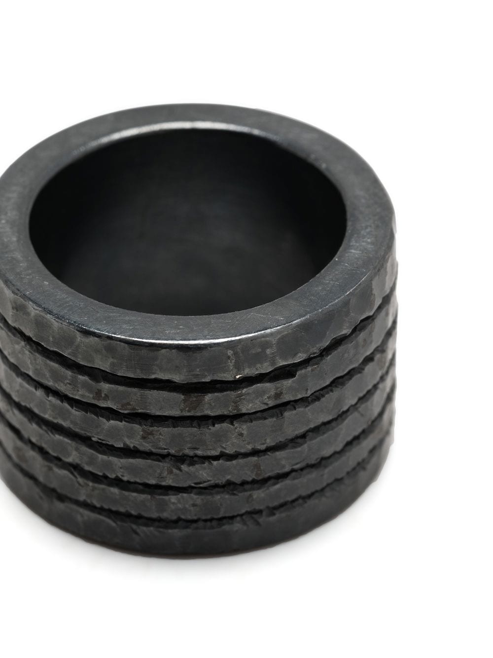 Plane oxidised band ring - 3