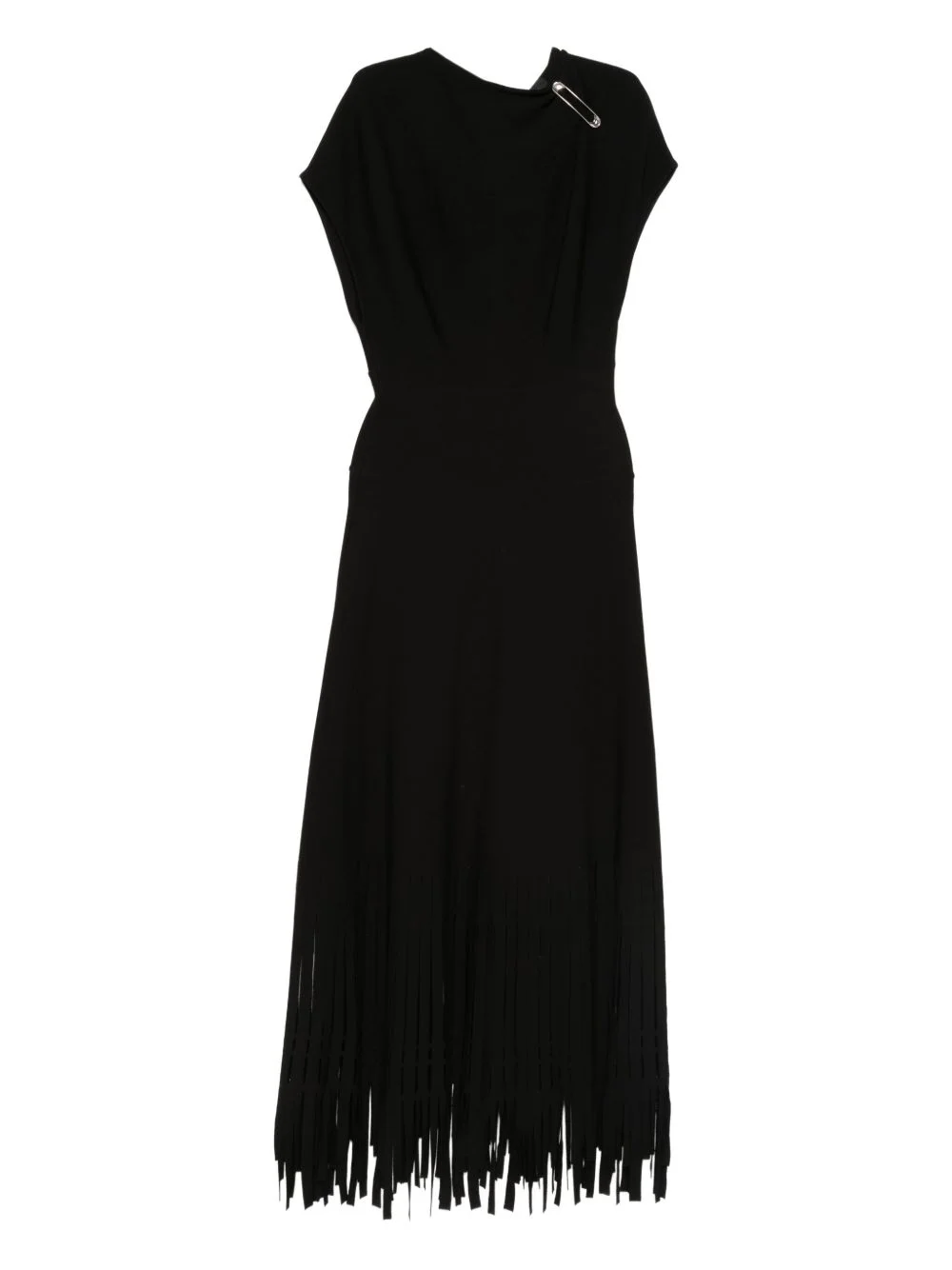 safety-pin fringed midi dress - 1