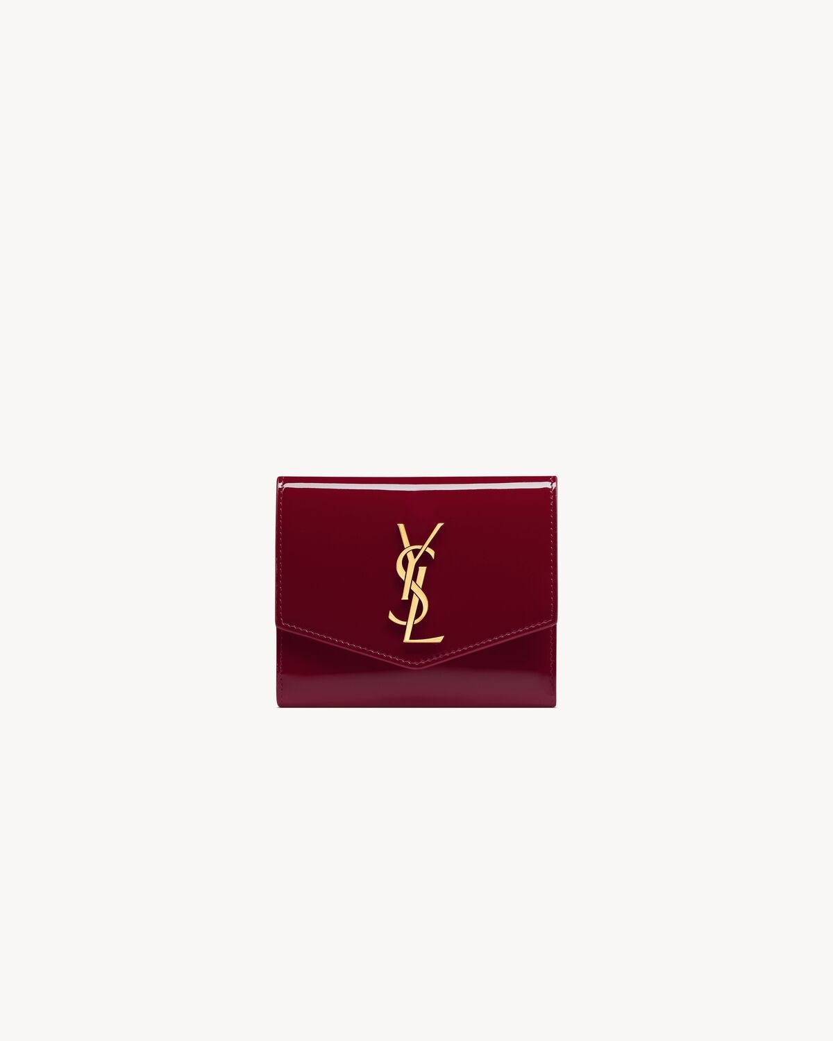 SAINT LAURENT UPTOWN COMPACT WALLET IN PATENT LEATHER REVERSIBLE