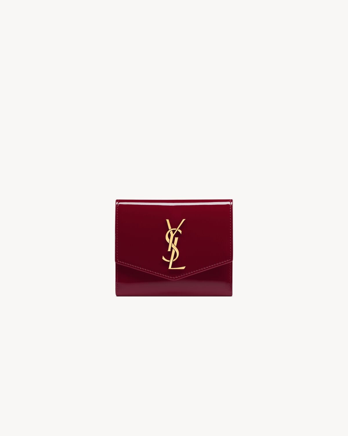 SAINT LAURENT UPTOWN COMPACT WALLET IN PATENT LEATHER REVERSIBLE