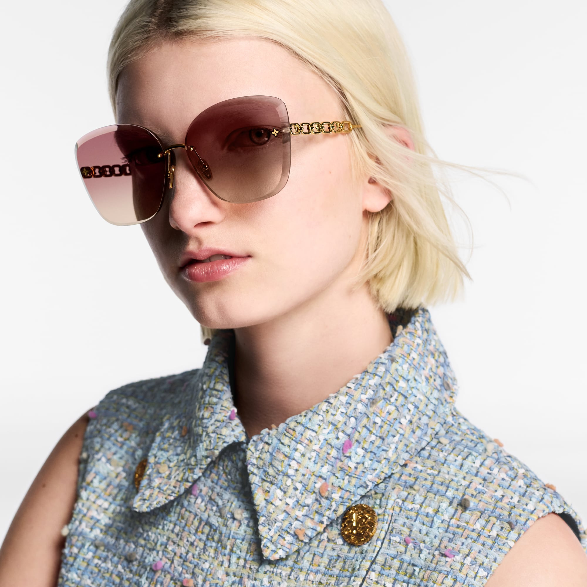LV Jewel Round Cat Eye Sunglasses - 5