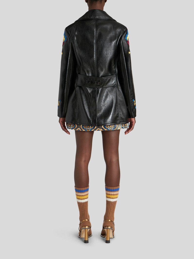 MAXI PATENT FAUX LEATHER JACKET 4