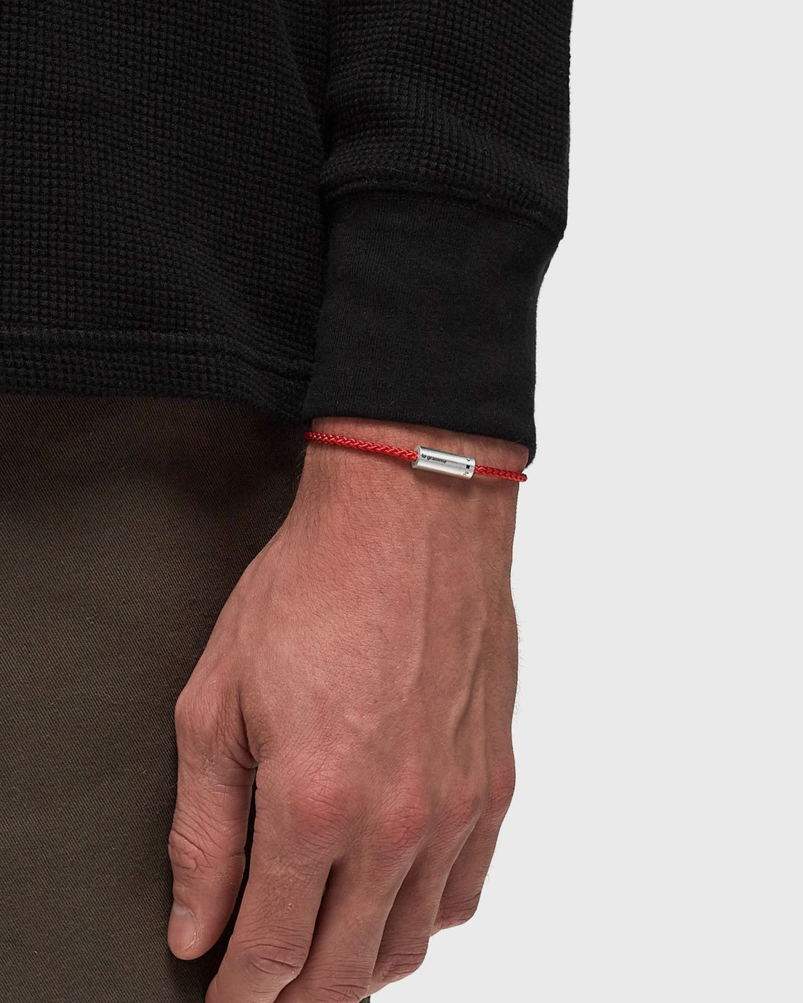 7g-brushed-sterling silver-red nato-cable-bracelet - 2