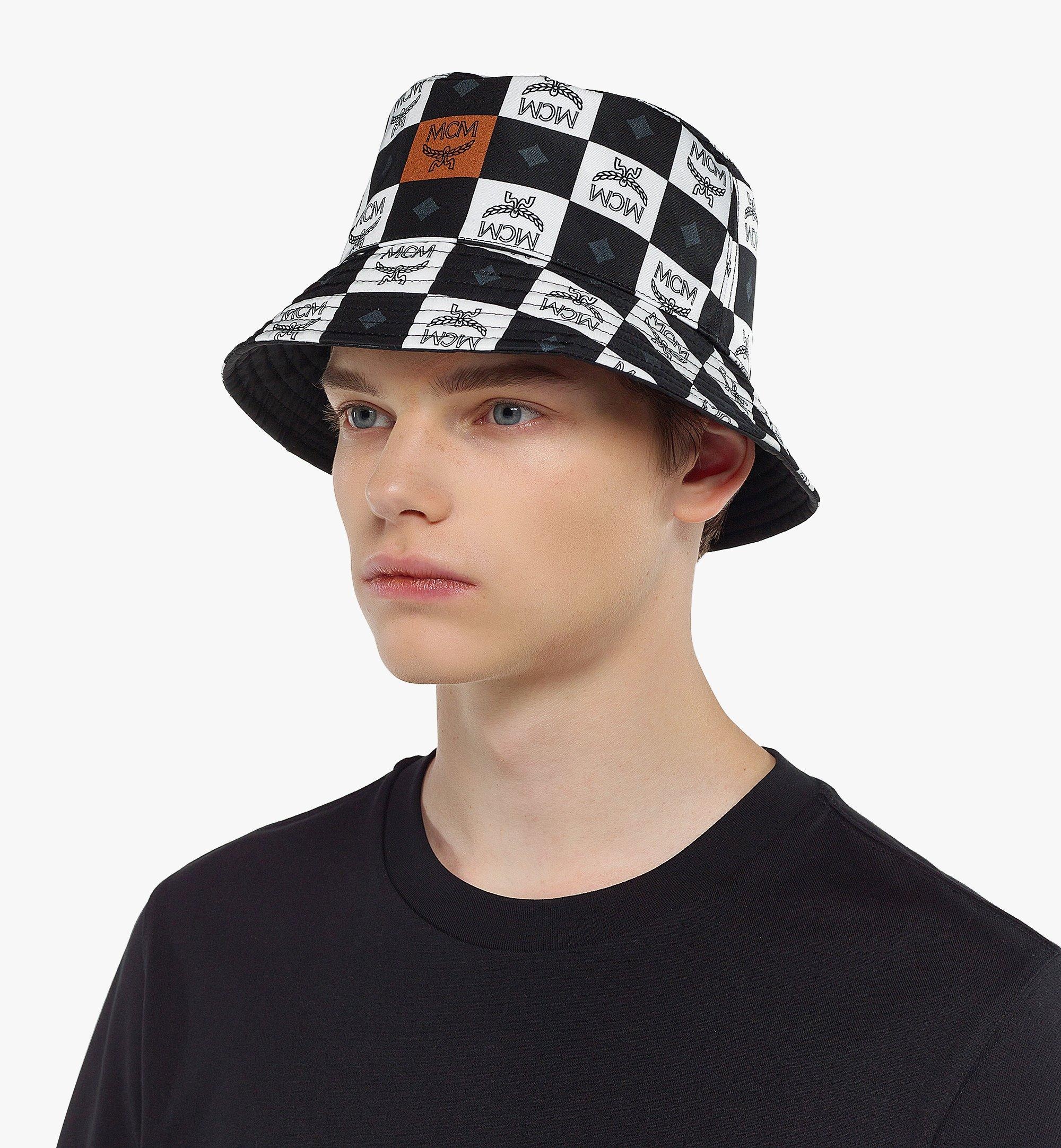 Reversible Bucket Hat in Checkerboard Nylon - 6