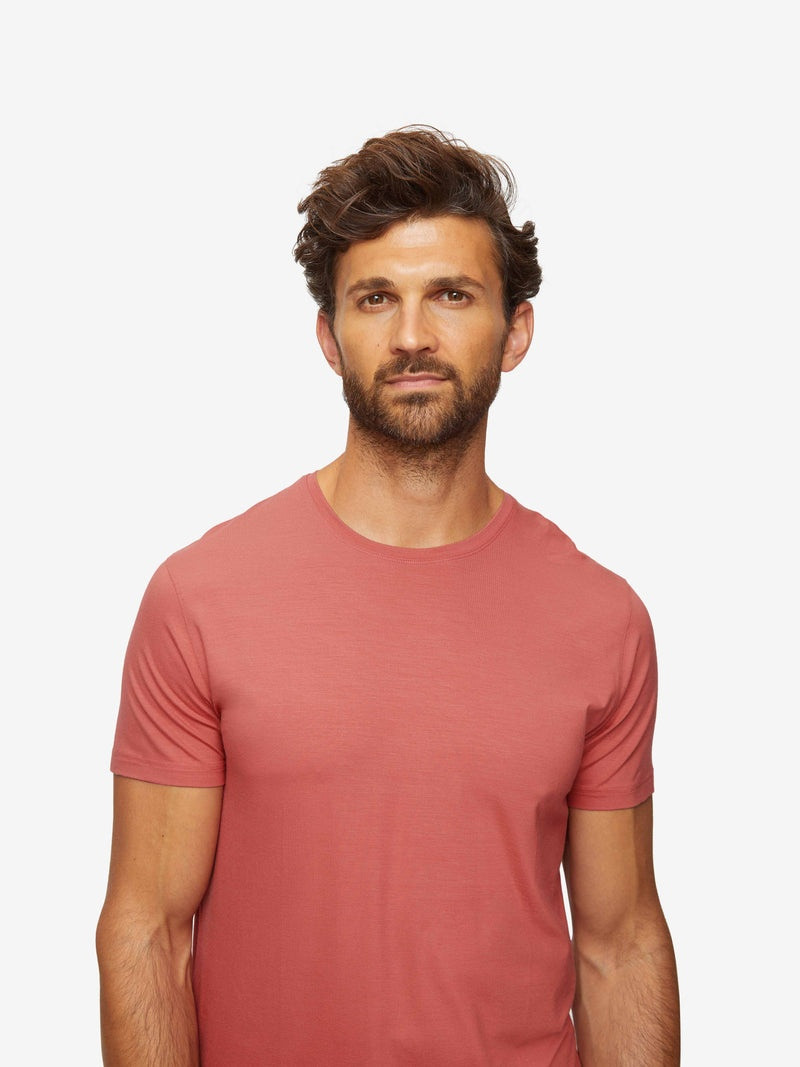 Derek Rose Men's T-Shirt Basel Micro Modal Stretch Soft Cedar outlook