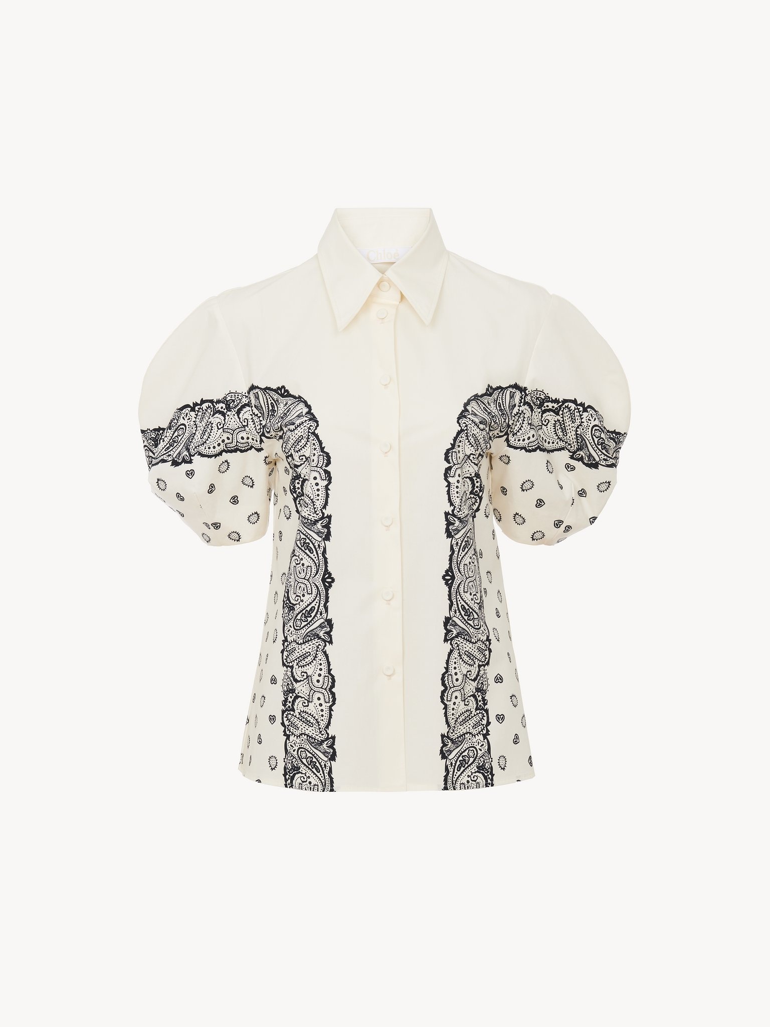 BALLOON-SLEEVE PRINTED SHIRT - 2