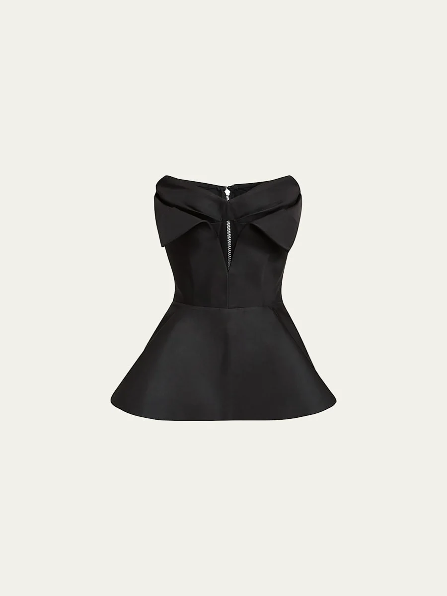 Strapless Peplum Bustier Top - 1