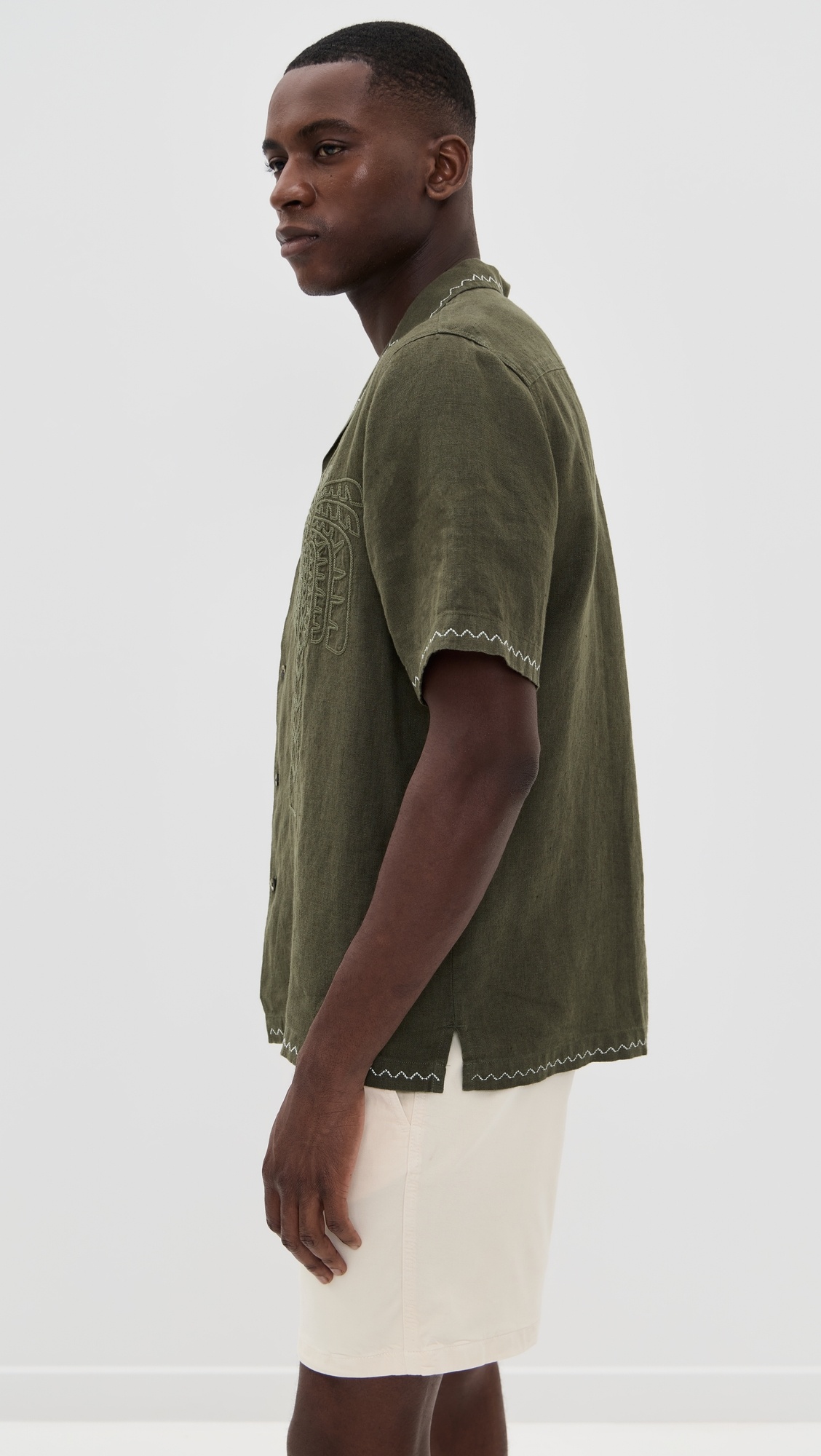 Flavio Palmeira Embroidered Linen Shirt - 3