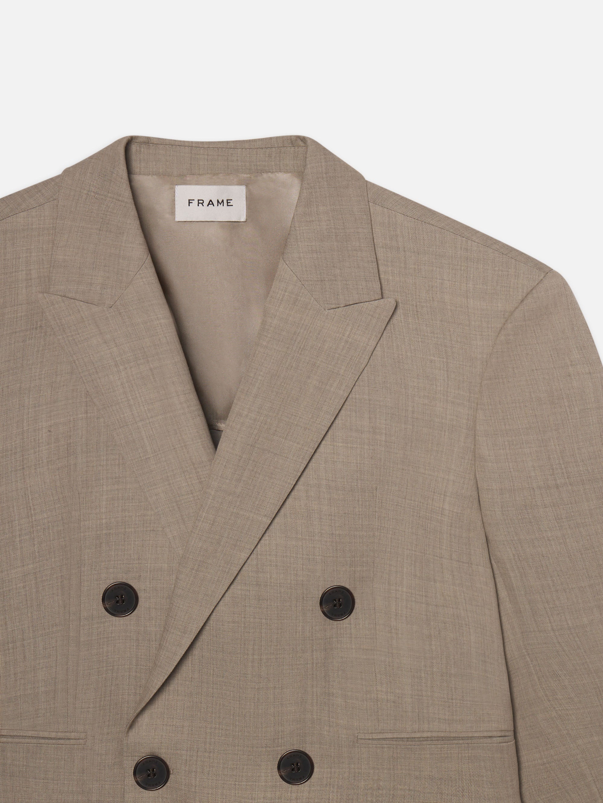 Double Breasted Blazer in Vintage Khaki - 3