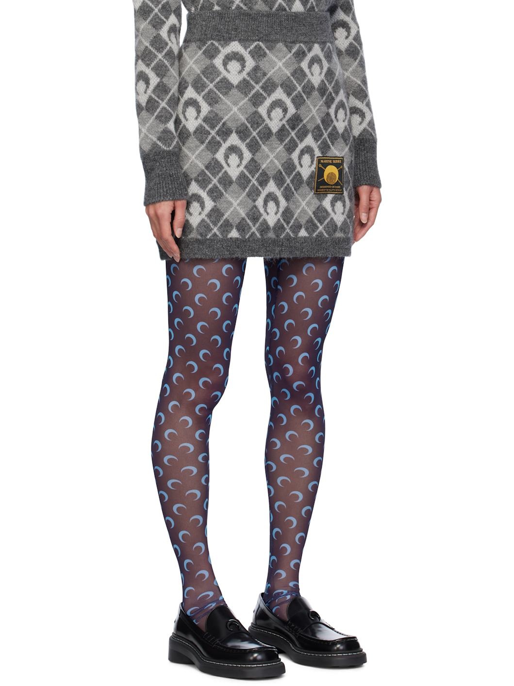 Gray Moon Argyle Knit Miniskirt - 2