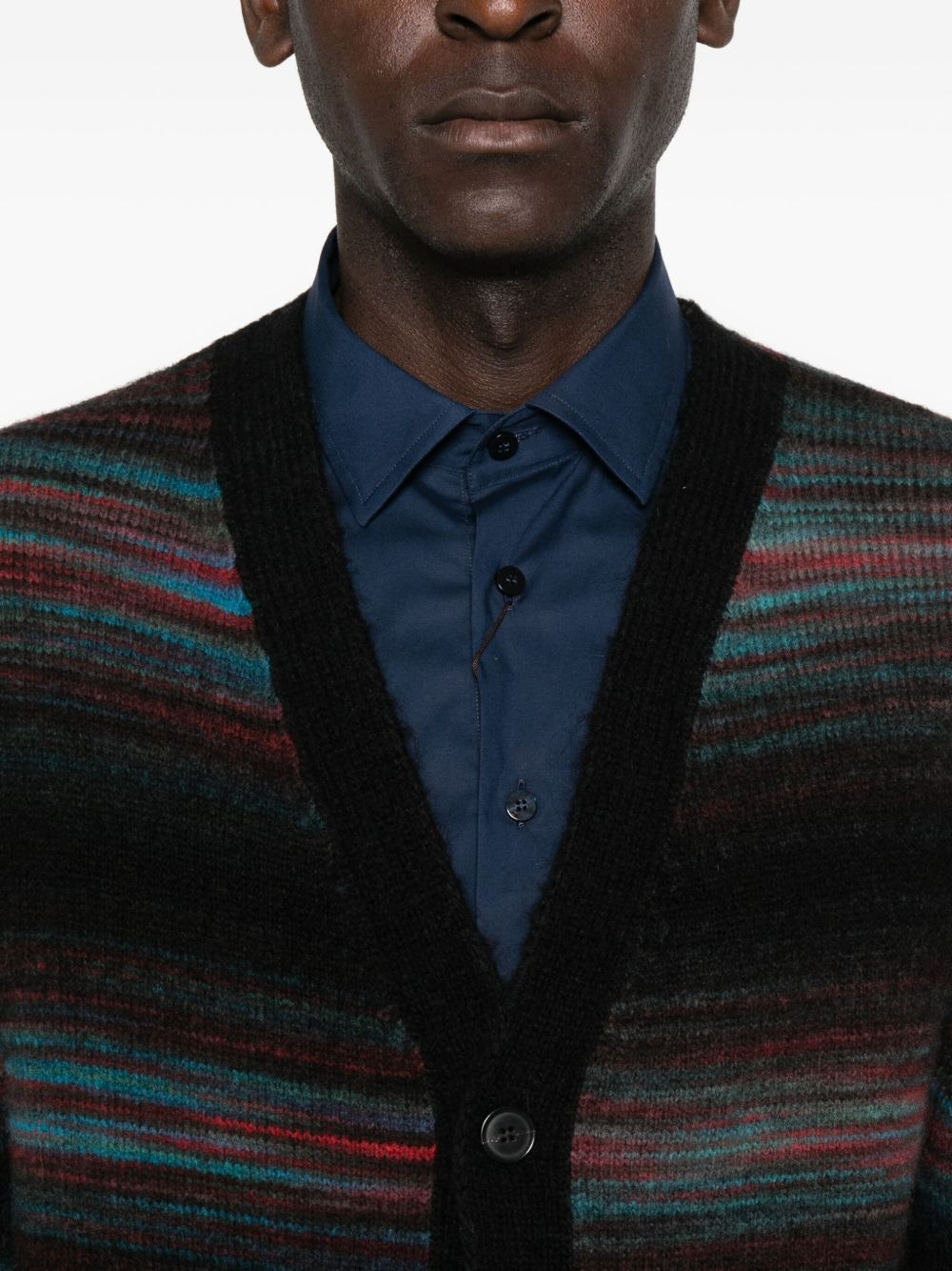 striped button cardigan - 5