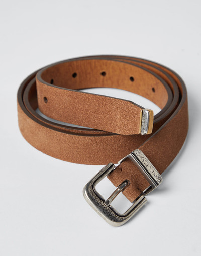 Brunello Cucinelli Reversed leather belt outlook