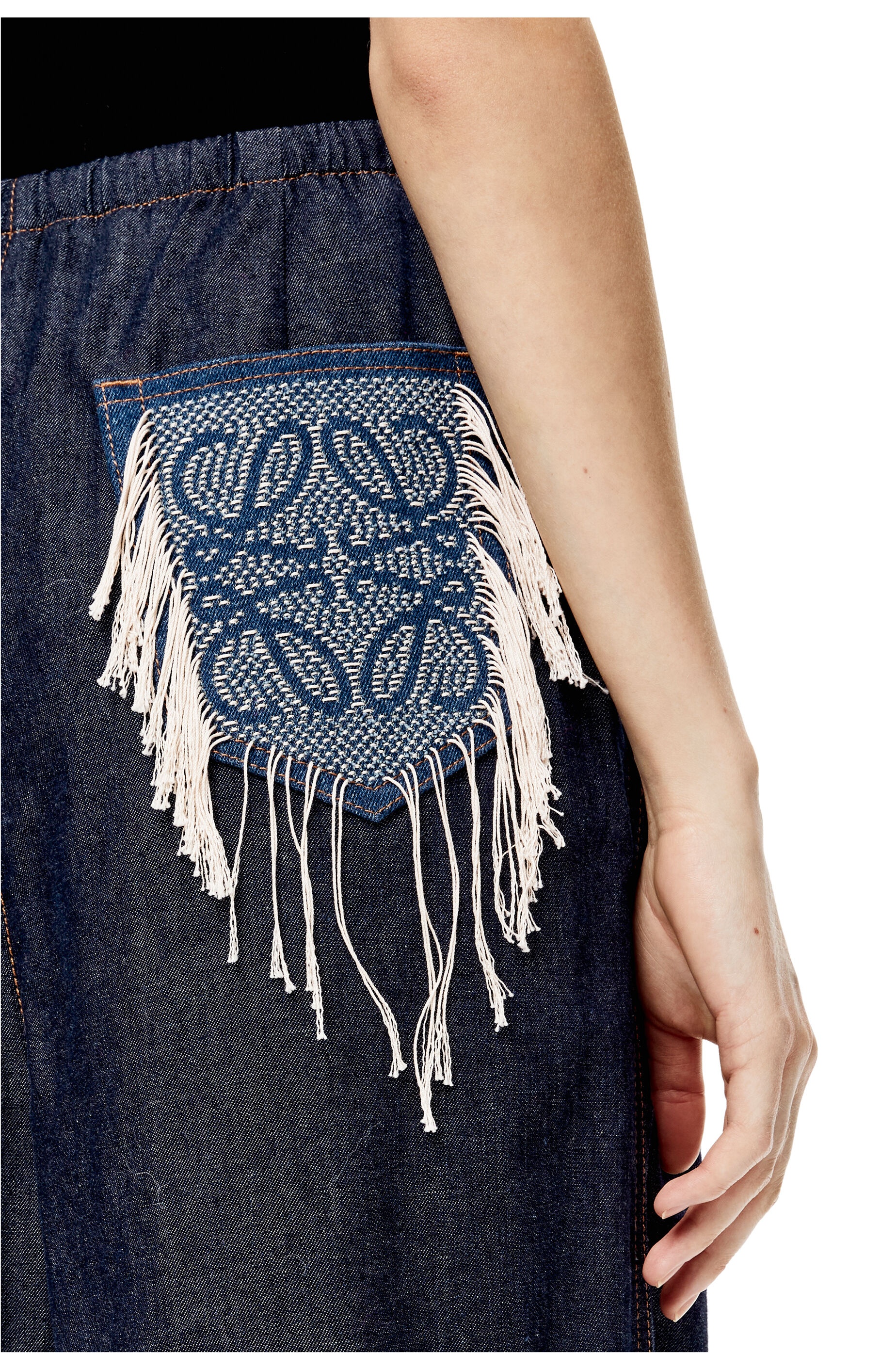 Anagram drawstring jeans in denim - 5