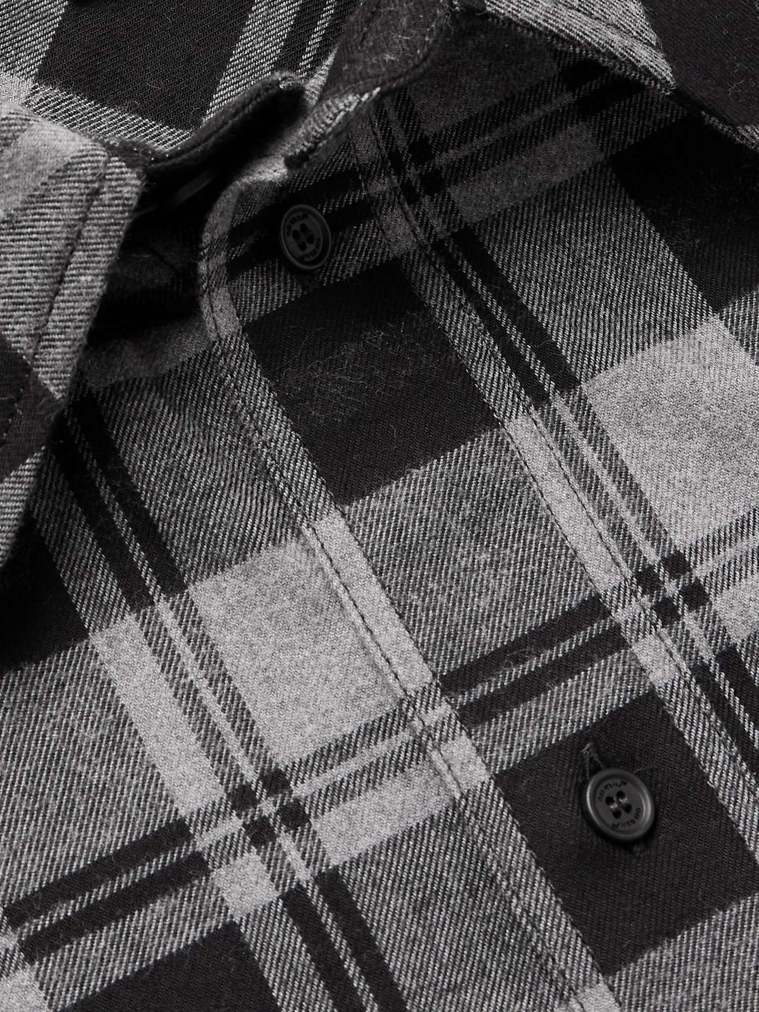 Logo-Embroidered Checked Cotton-Flannel Shirt - 4